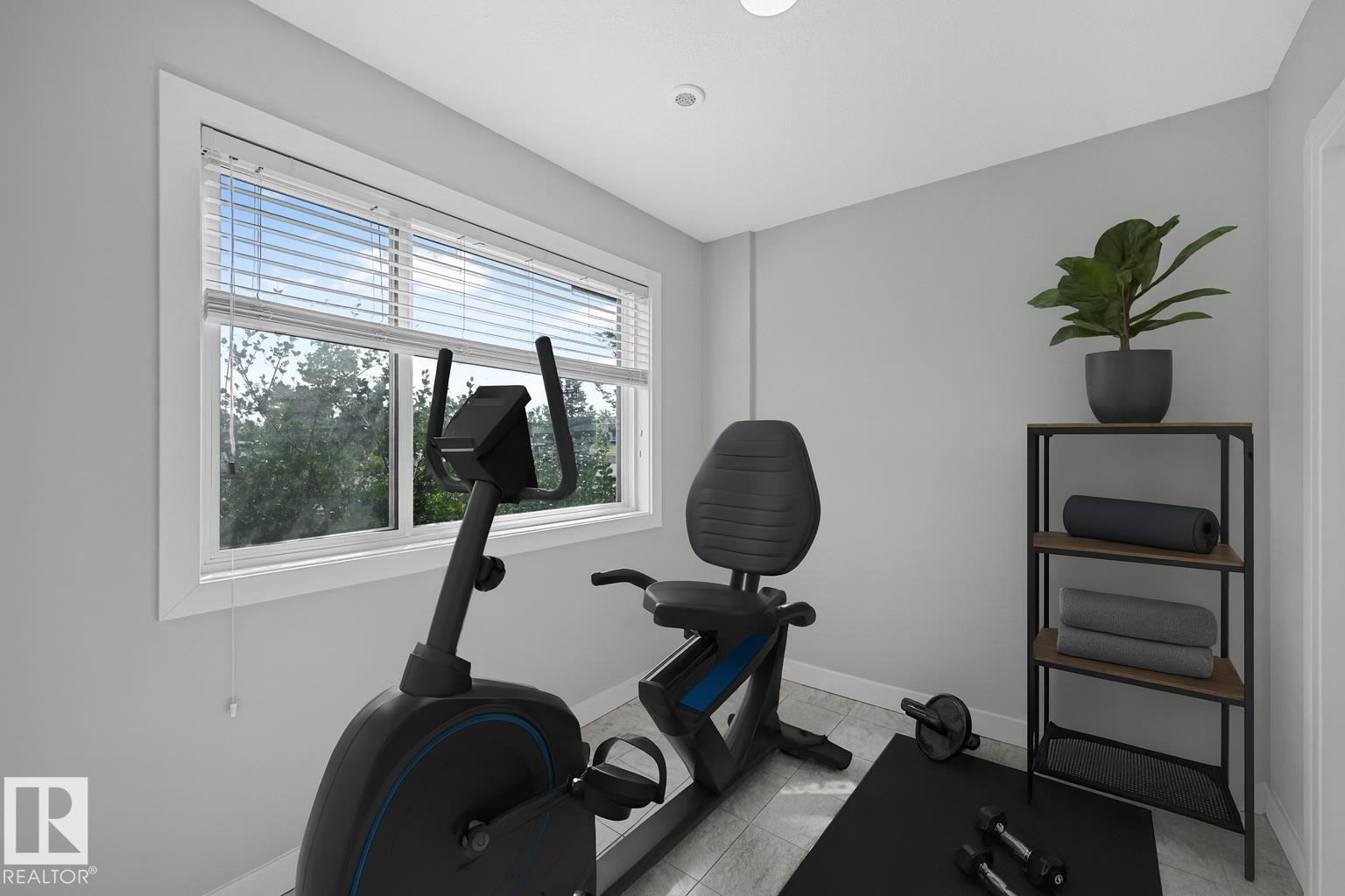 virtually staged - #72 1010 Rabbit Hill Rd Sw, Edmonton, AB - Indoor Photo Showing Gym Room