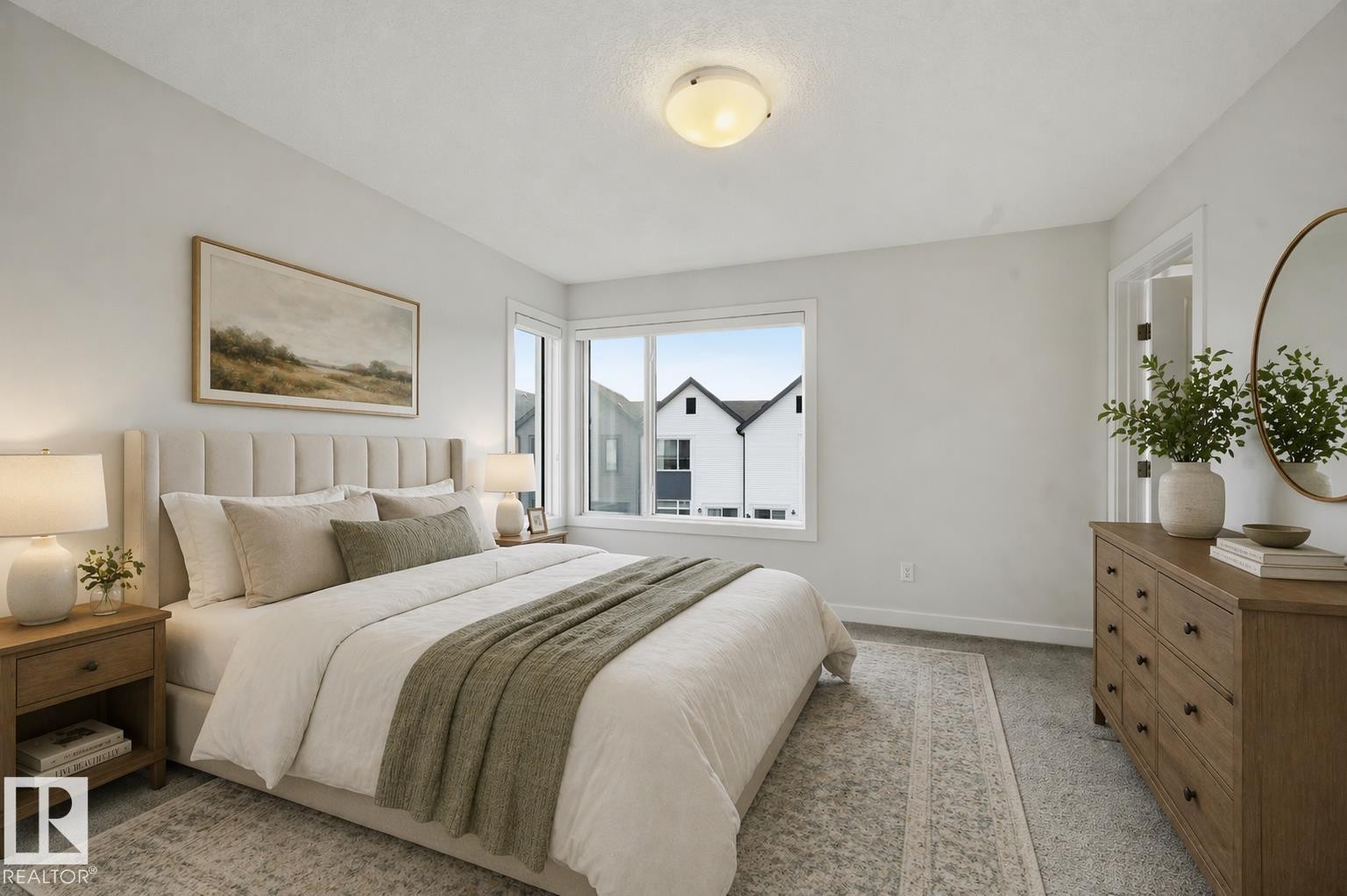 virtually staged - #77 1010 Rabbit Hill Rd Sw, Edmonton, AB - Indoor Photo Showing Bedroom
