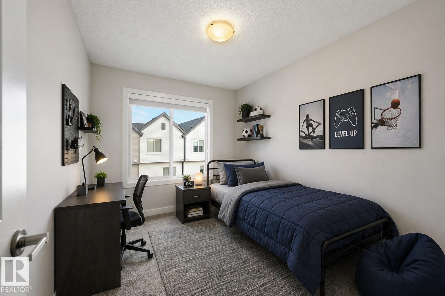 virtually staged - #77 1010 Rabbit Hill Rd Sw, Edmonton, AB - Indoor Photo Showing Bedroom