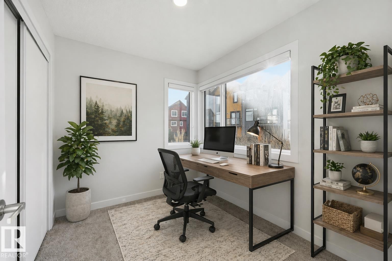 virtually staged - #77 1010 Rabbit Hill Rd Sw, Edmonton, AB - Indoor Photo Showing Office