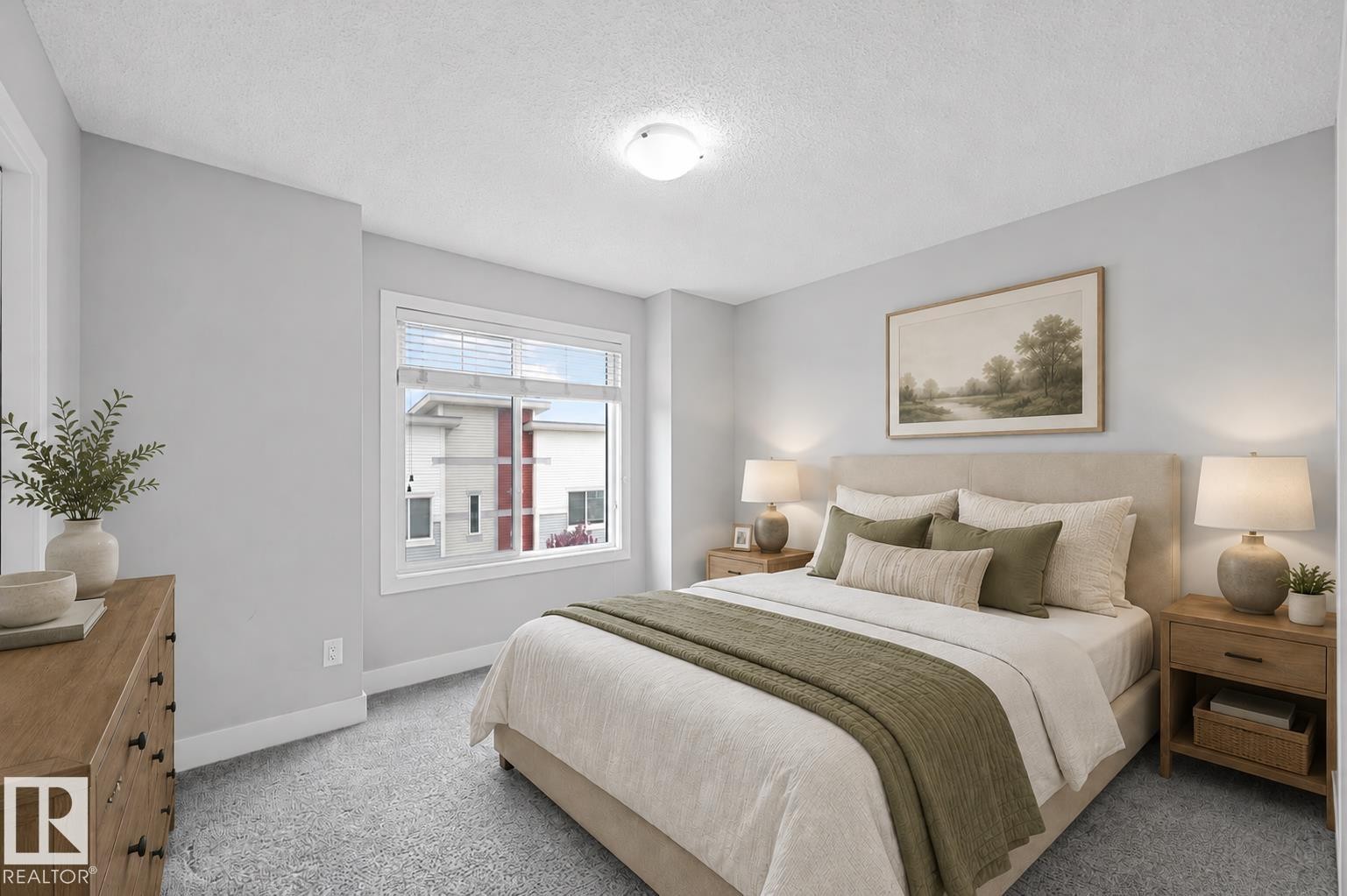 virtually staged - #102 804 Welsh Dr Sw, Edmonton, AB - Indoor Photo Showing Bedroom