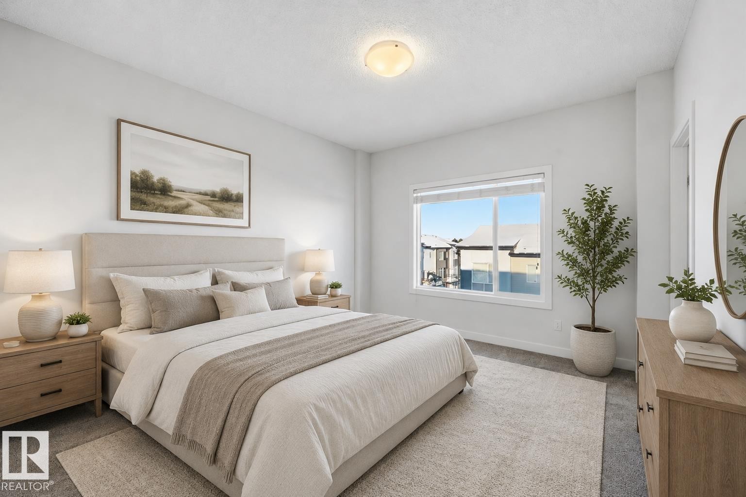 virtually staged - #54 804 Welsh Dr Sw, Edmonton, AB - Indoor Photo Showing Bedroom