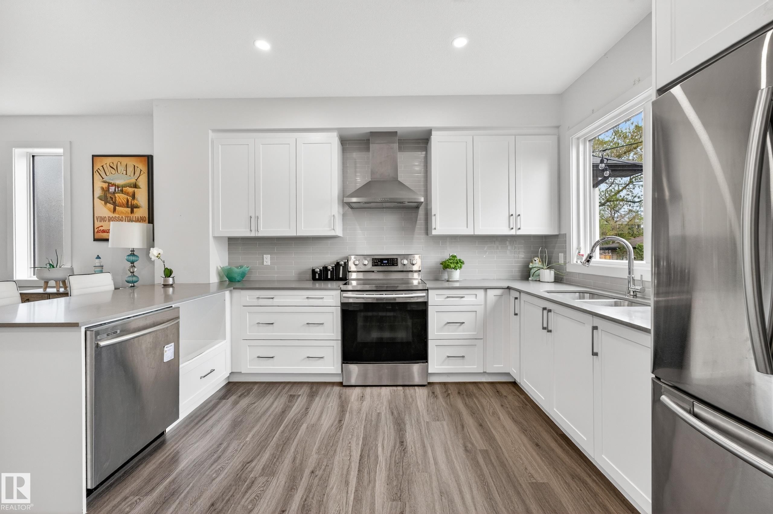 10326 160 Street Nw, Edmonton, AB - Indoor Photo Showing Kitchen With Stainless Steel Kitchen With Double Sink With Upgraded Kitchen