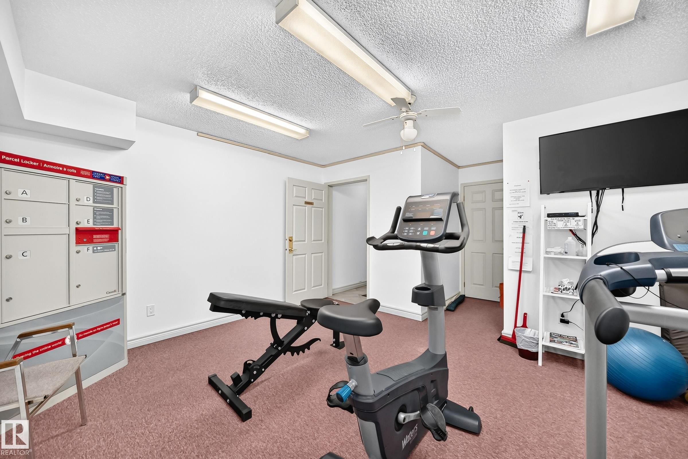 #109 10945 21 Av Nw, Edmonton, AB - Indoor Photo Showing Gym Room