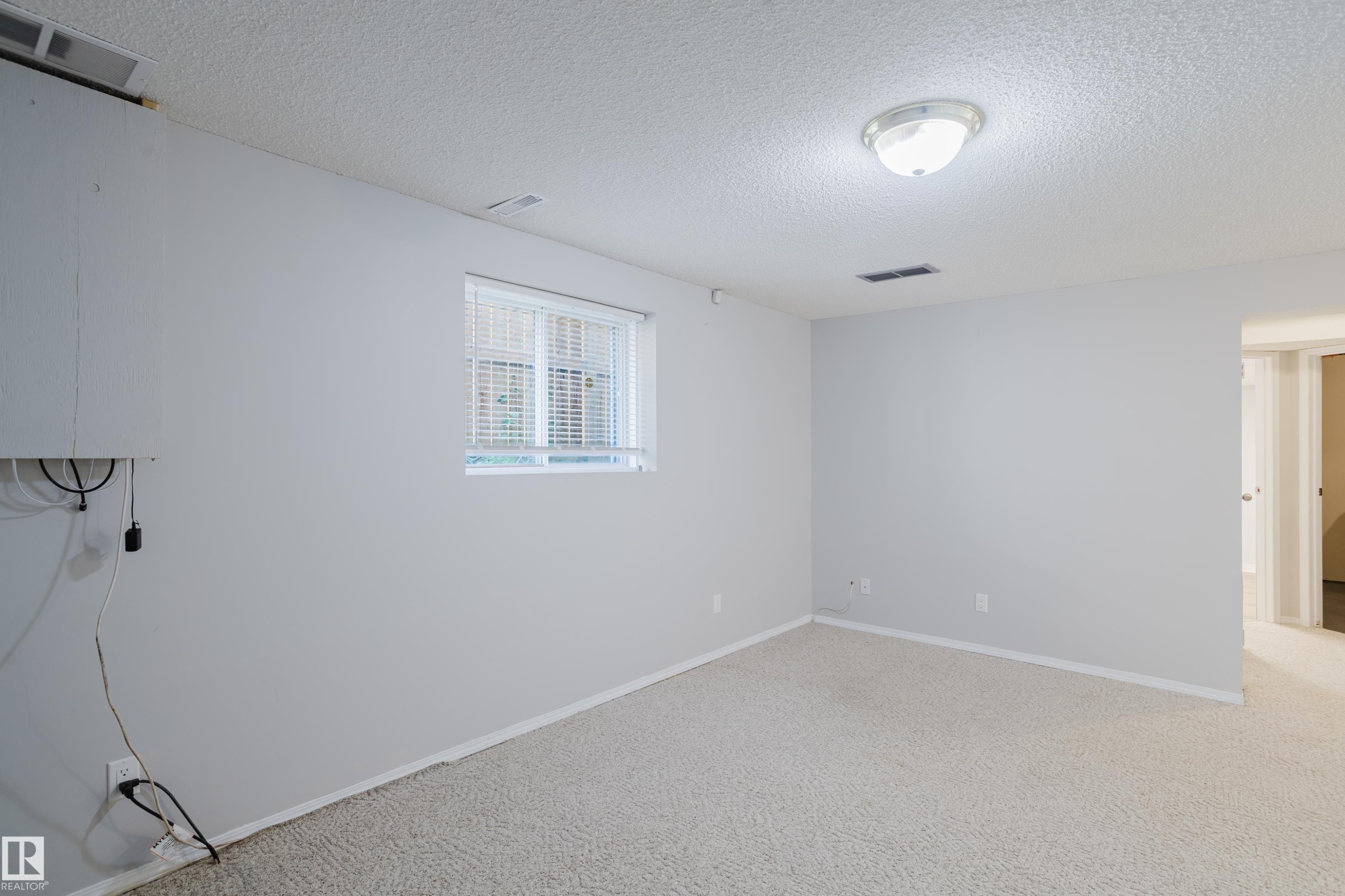 Spacious room featuring light-colored carpeting, white walls, and a ceiling-mounted light fixture - 337 Pearson Crescent Nw, Edmonton, AB - Indoor Photo Showing Other Room