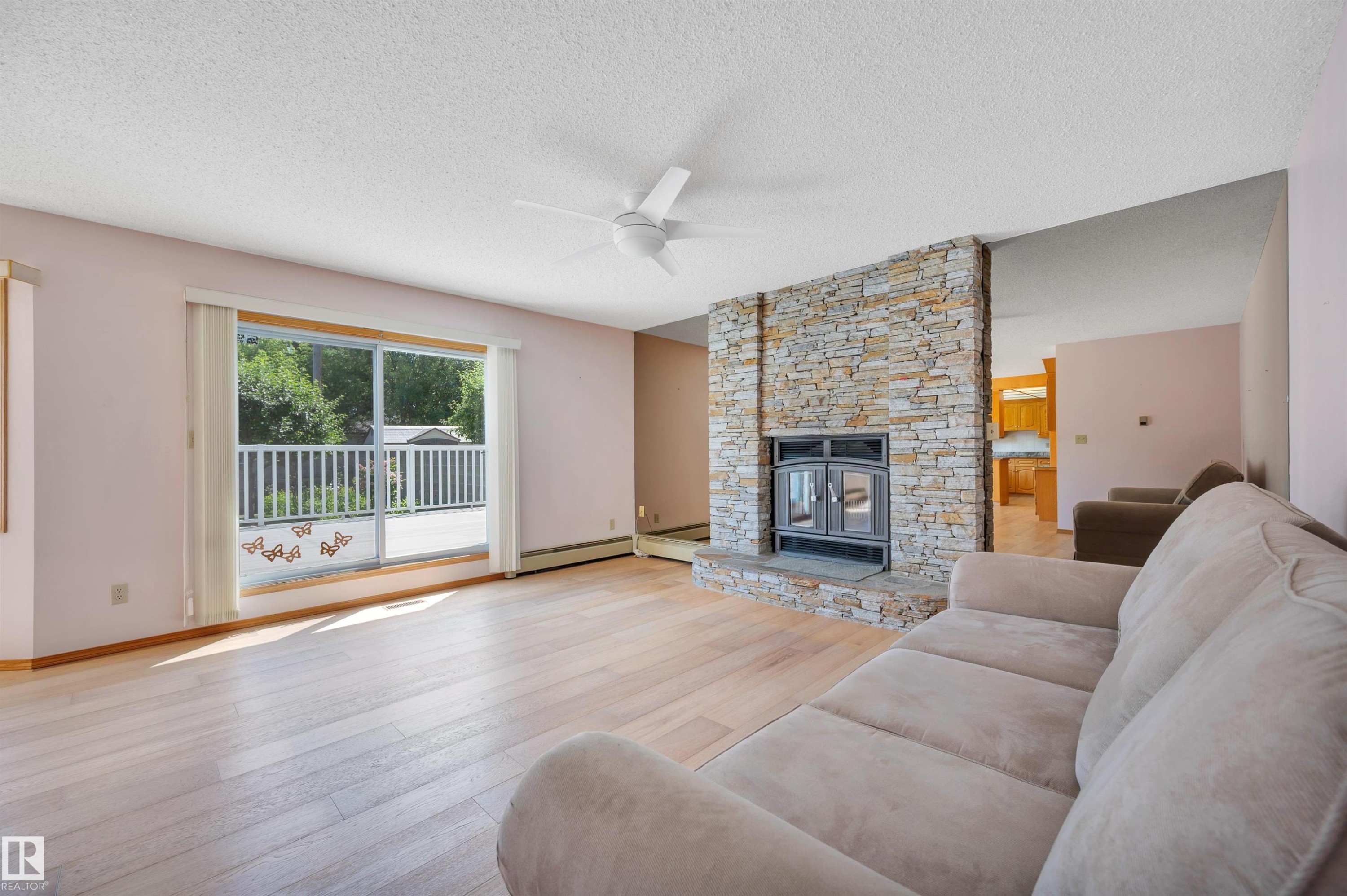 10155 74 Street Nw, Edmonton, AB - Indoor Photo Showing Living Room With Fireplace