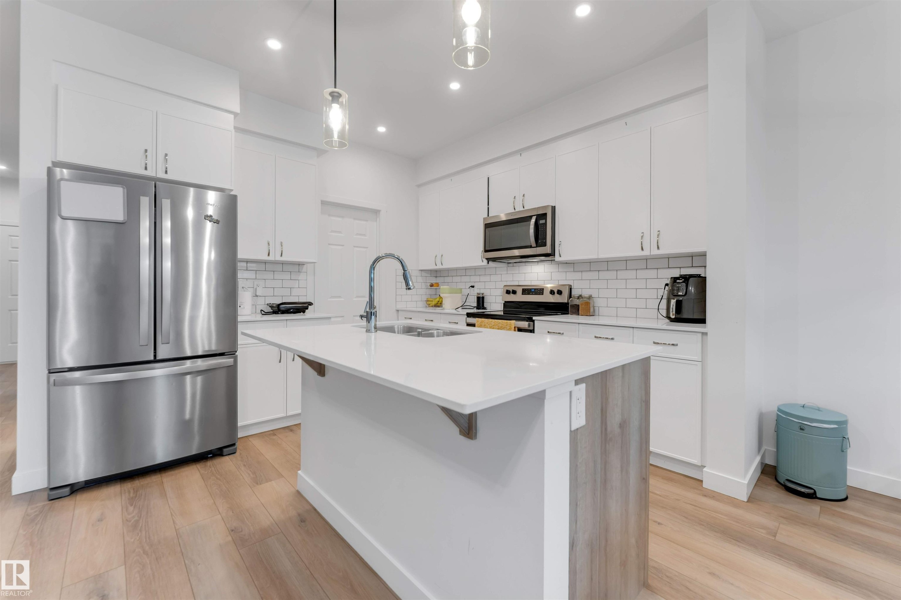 1647 13 Street Nw, Edmonton, AB - Indoor Photo Showing Kitchen With Upgraded Kitchen
