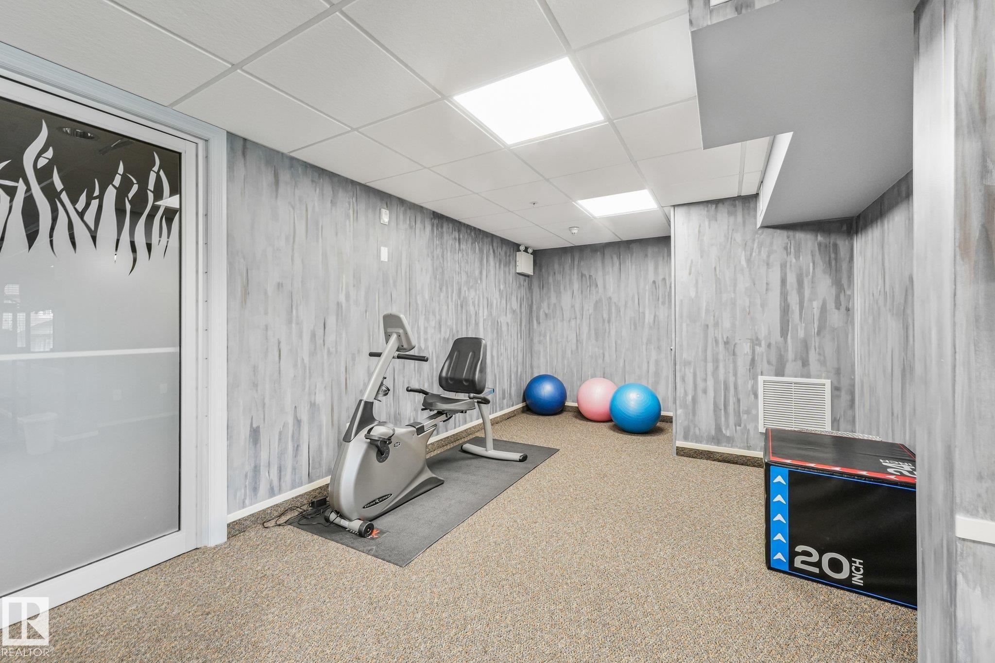 #209 1589 Glastonbury Bv Nw, Edmonton, AB - Indoor Photo Showing Gym Room