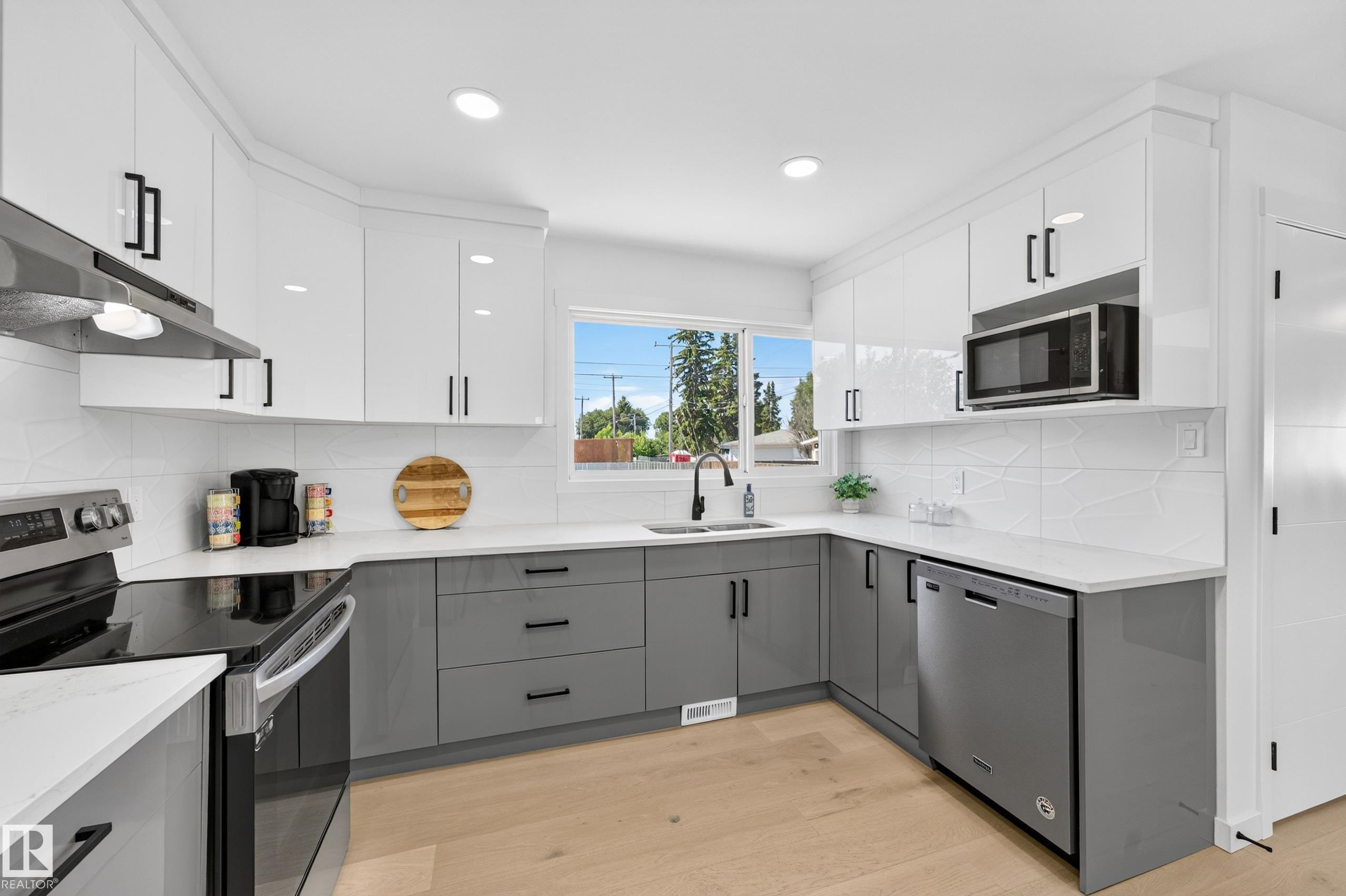 6011 93A Avenue Nw, Edmonton, AB - Indoor Photo Showing Kitchen With Upgraded Kitchen