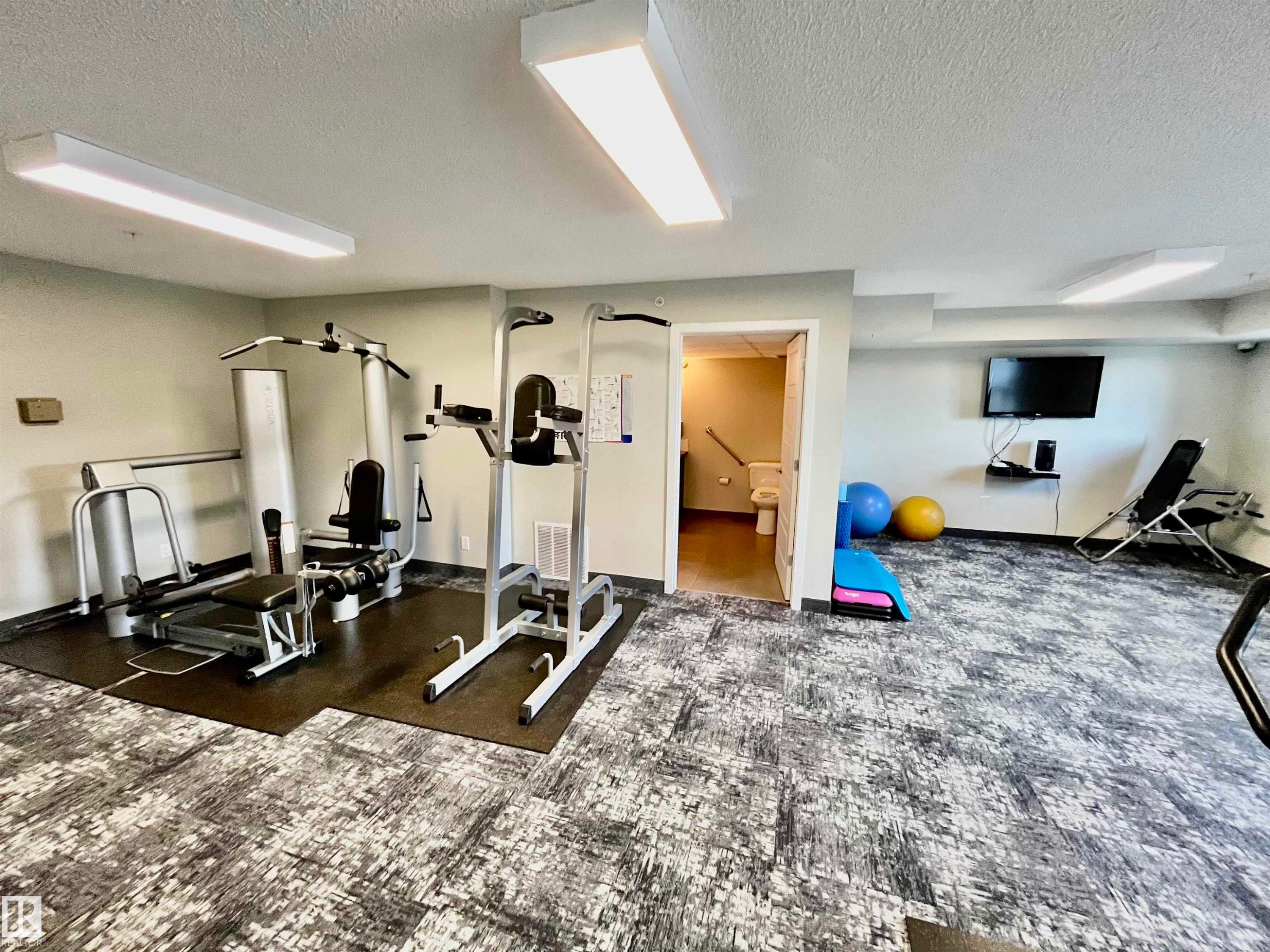 #213 396 Silver Berry Rd Nw, Edmonton, AB - Indoor Photo Showing Gym Room