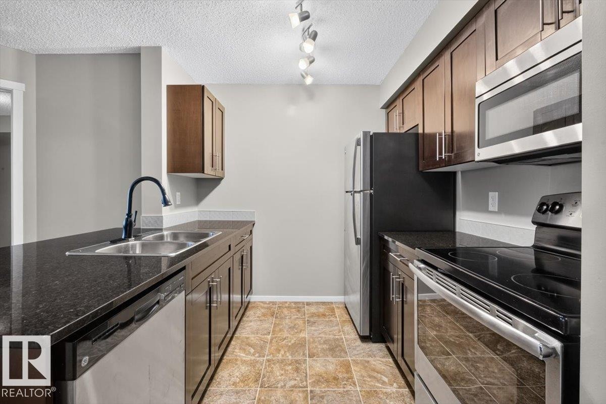 #204 18126 77 St Nw, Edmonton, AB - Indoor Photo Showing Kitchen With Stainless Steel Kitchen With Double Sink