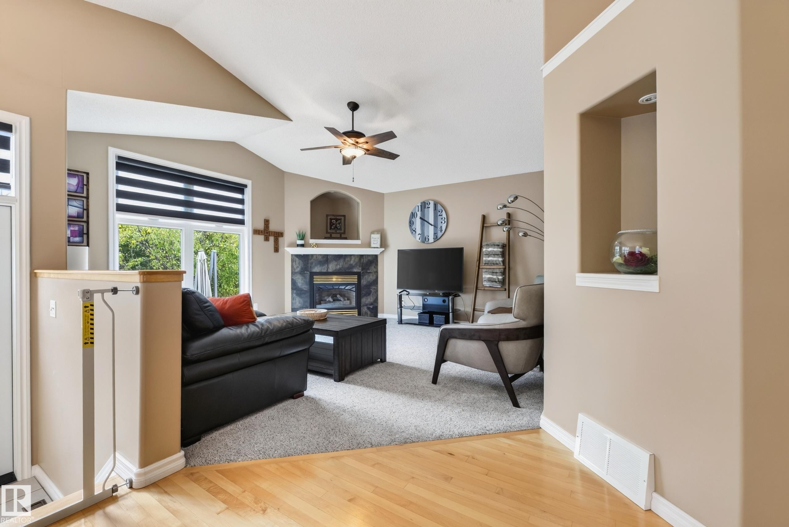 97 Foxboro Way, Sherwood Park, AB - Indoor With Fireplace