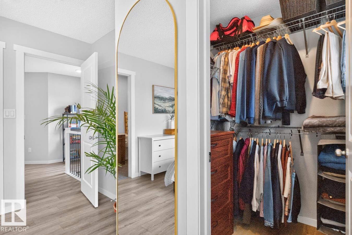 Primary Walk in Closet featuring Window. - 1051 Cy Becker Road Nw, Edmonton, AB - Indoor With Storage