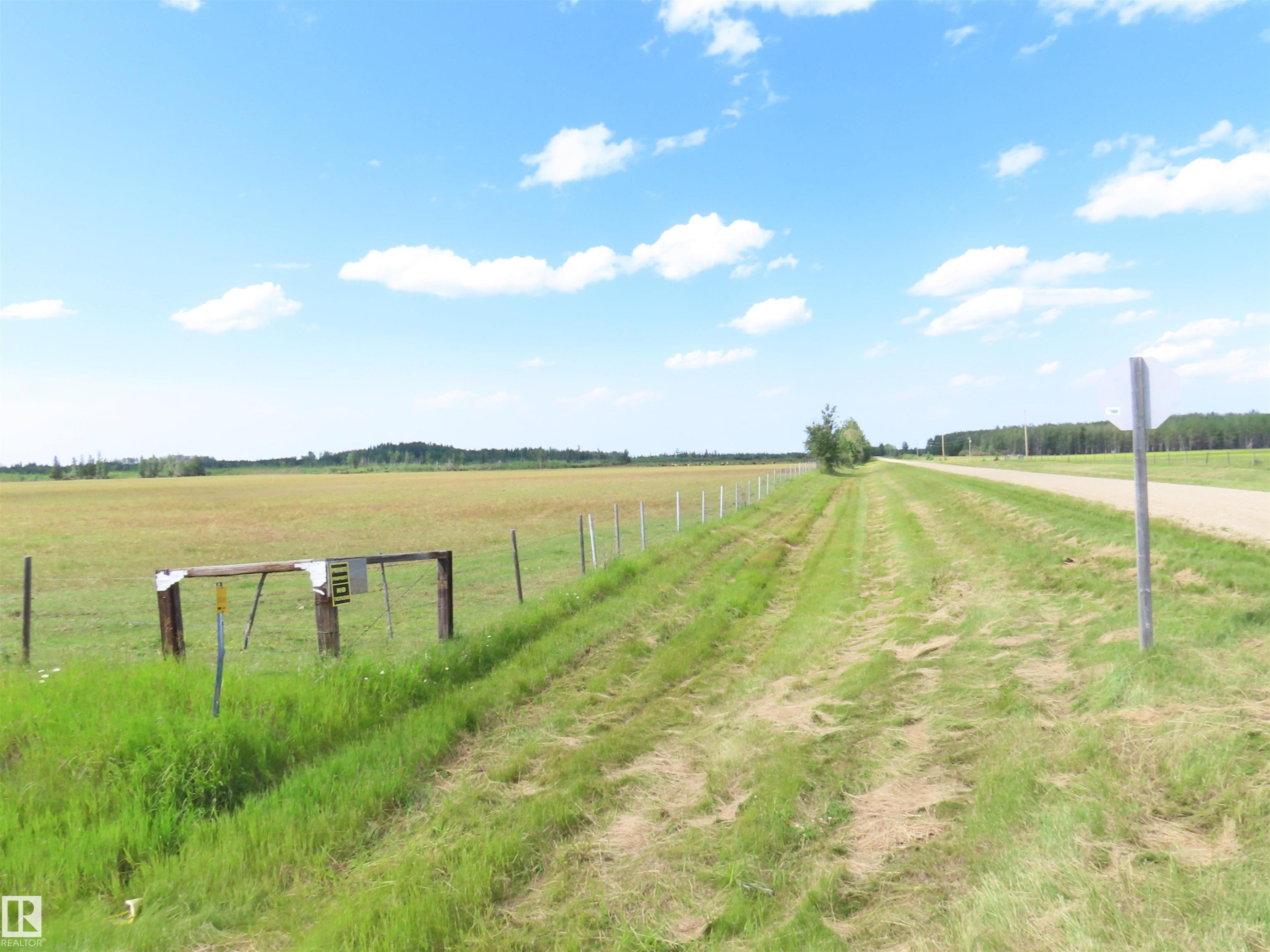 Expansive open field with green and golden grasses under a bright blue sky with scattered clouds - 11216 Twp 532, Rural Yellowhead, AB
