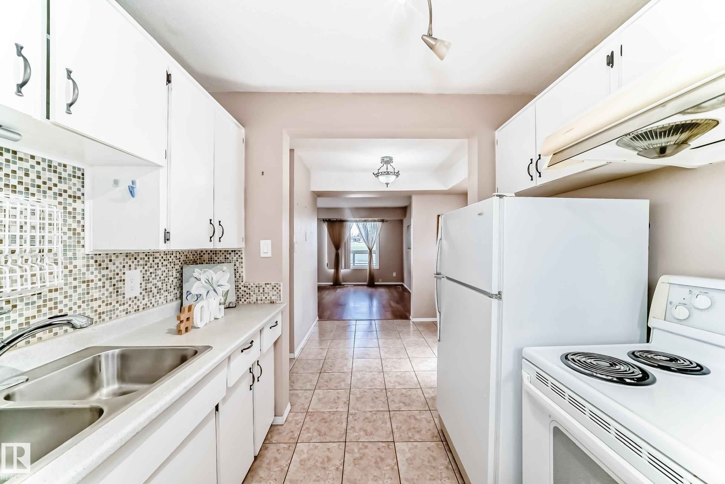 100 Dickinsfield Crest Nw, Edmonton, AB - Indoor Photo Showing Kitchen With Double Sink