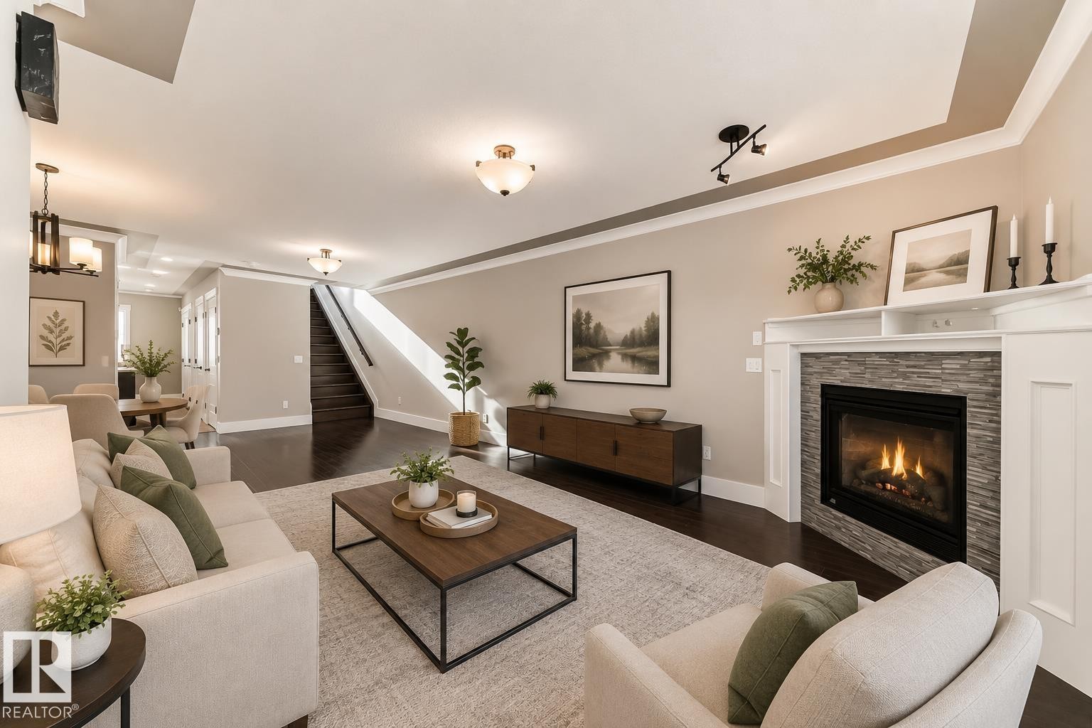 10711 70 Avenue Nw, Edmonton, AB - Indoor Photo Showing Living Room With Fireplace