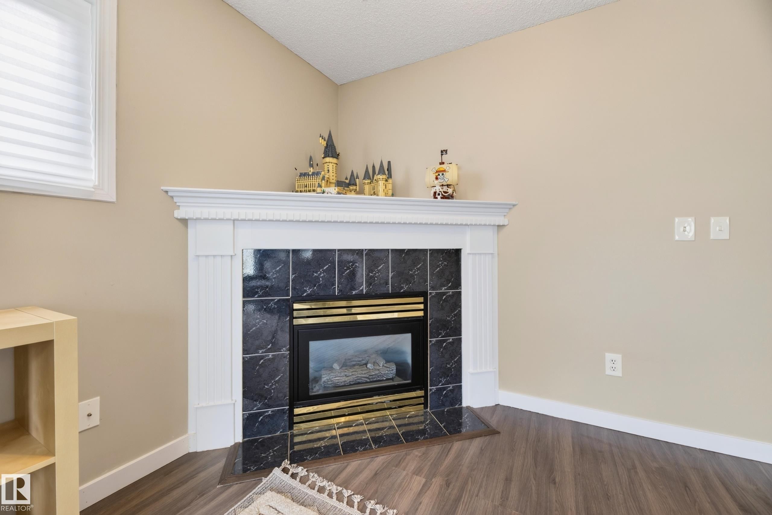 1906 65 Street Nw, Edmonton, AB - Indoor Photo Showing Living Room With Fireplace