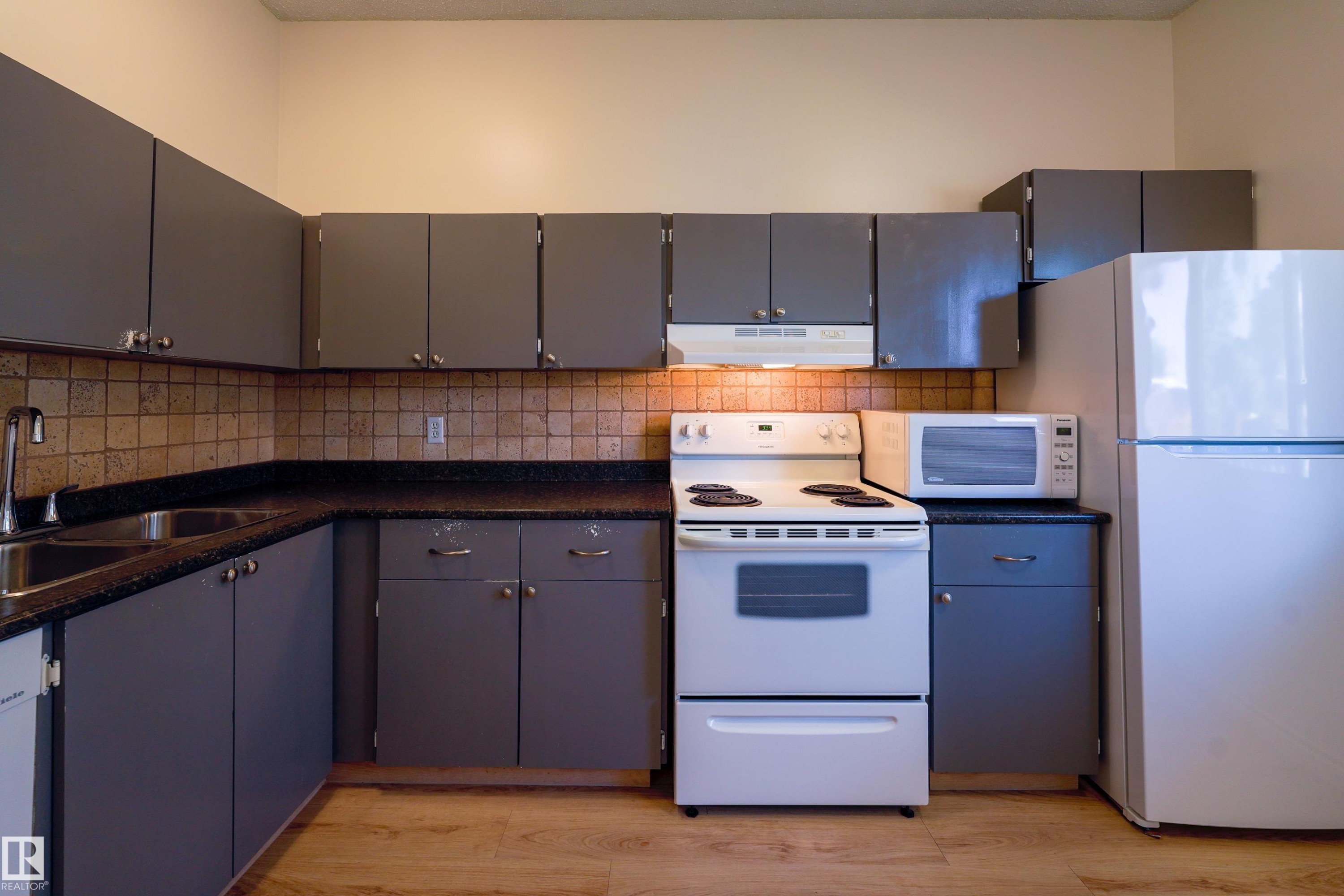8920A 144 Avenue Nw, Edmonton, AB - Indoor Photo Showing Kitchen With Double Sink