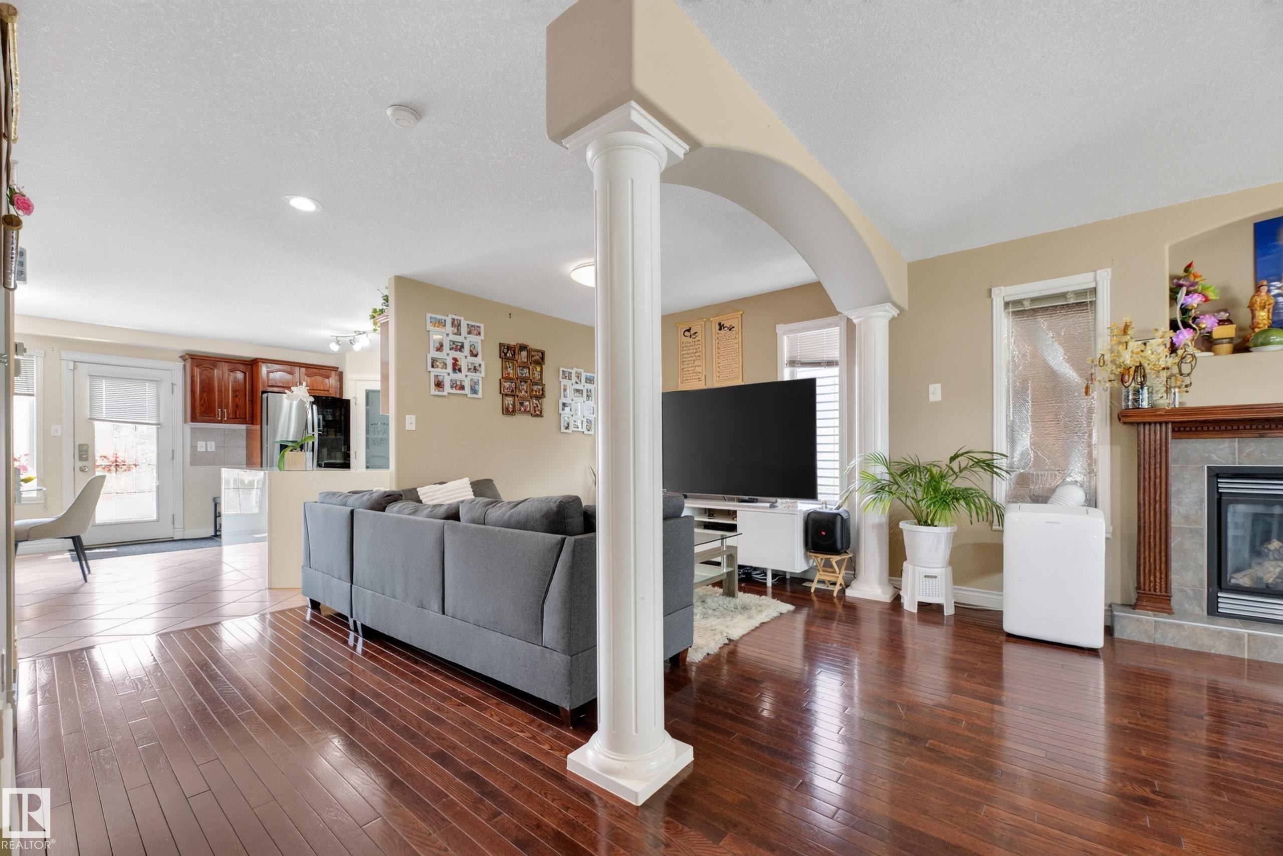 6514 106 Street Nw, Edmonton, AB - Indoor Photo Showing Living Room With Fireplace