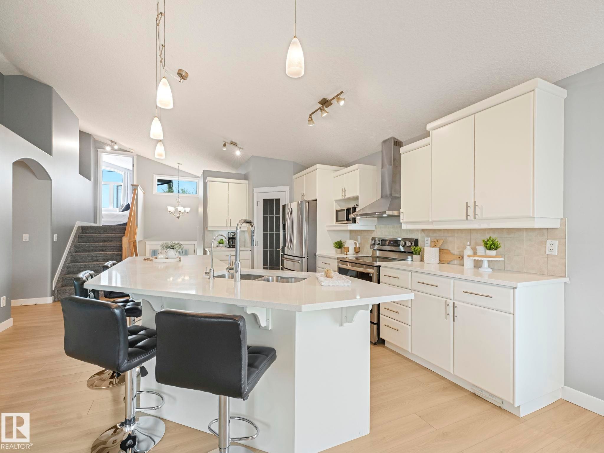 4115 58 Street, Beaumont, AB - Indoor Photo Showing Kitchen With Double Sink With Upgraded Kitchen