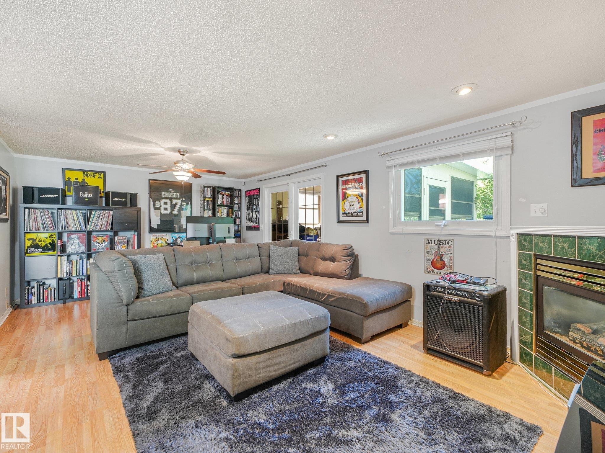 3527 41 Avenue Nw, Edmonton, AB - Indoor Photo Showing Living Room With Fireplace