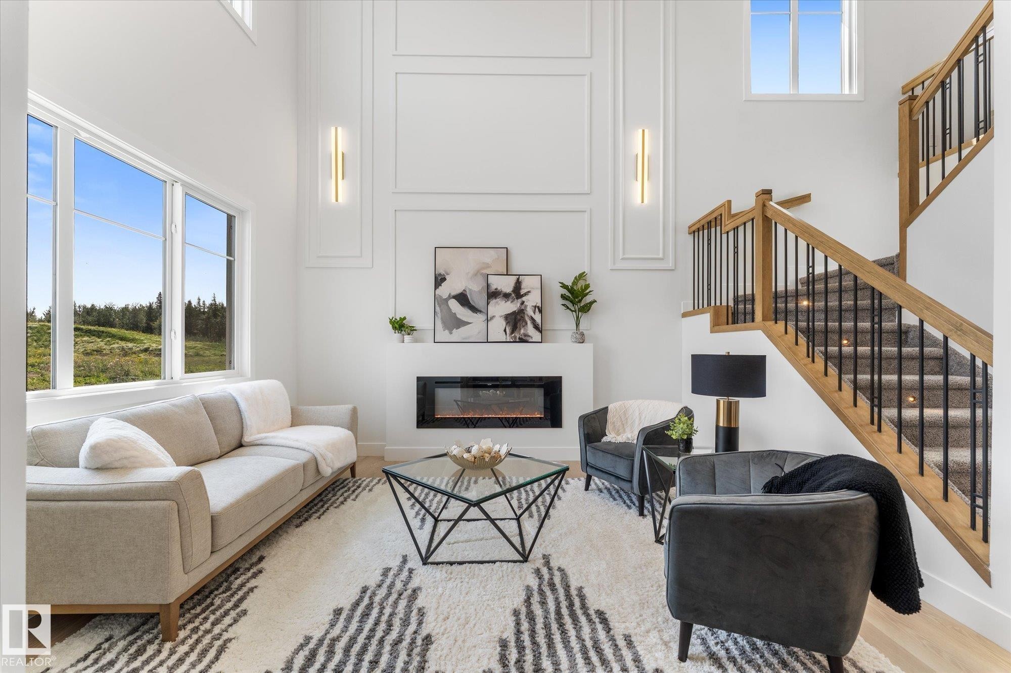 12 Cobblestone Gate, Spruce Grove, AB - Indoor With Fireplace
