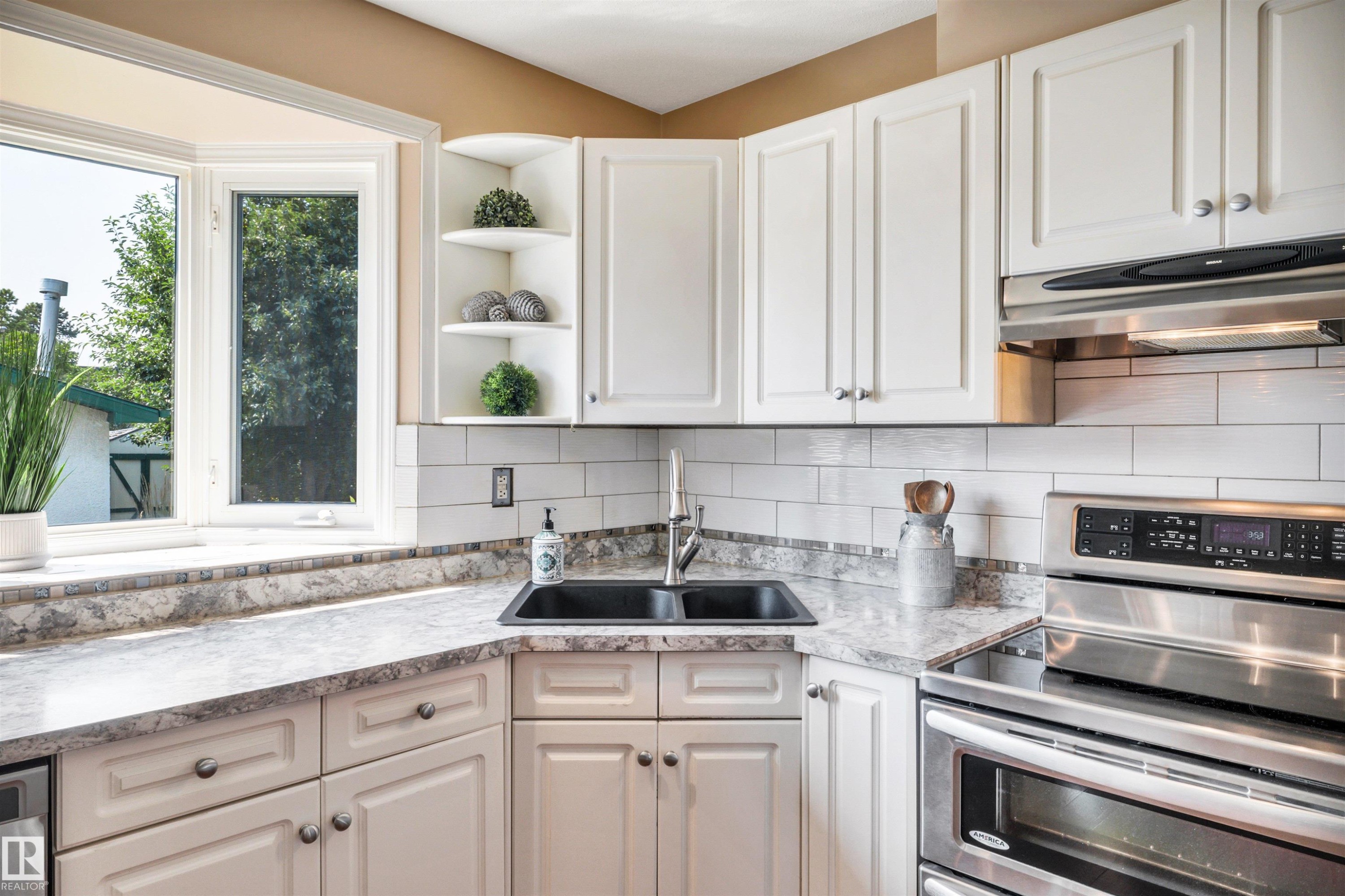 14928 69 Street Nw, Edmonton, AB - Indoor Photo Showing Kitchen With Double Sink
