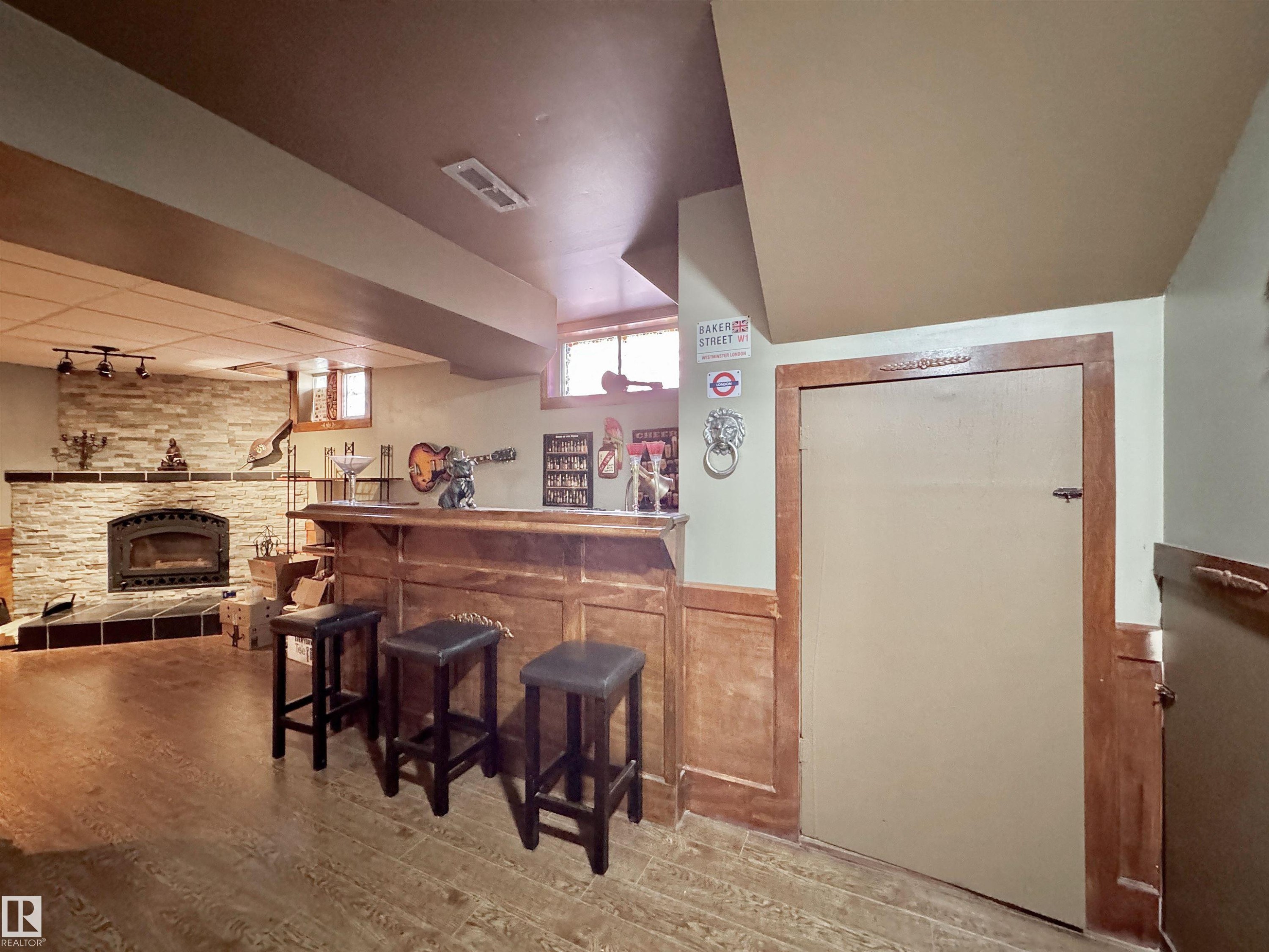 119 Garland Crescent, Sherwood Park, AB - Indoor Photo Showing Other Room With Fireplace
