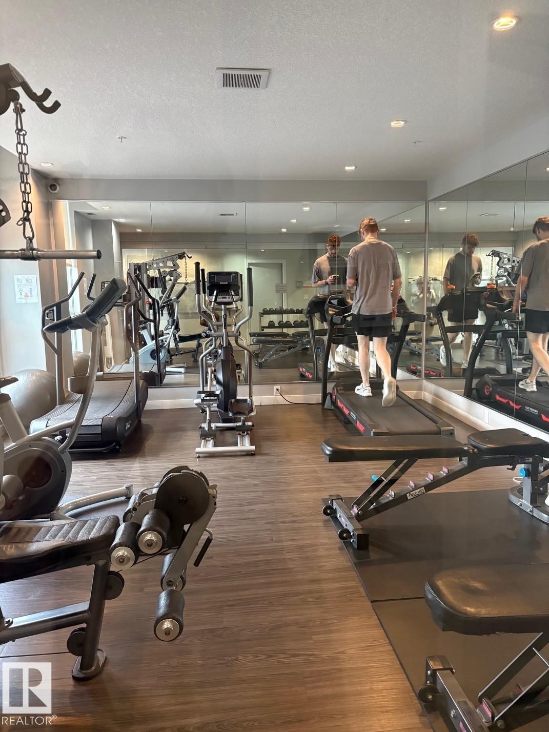 #2804 10238 103 St Nw, Edmonton, AB - Indoor Photo Showing Gym Room