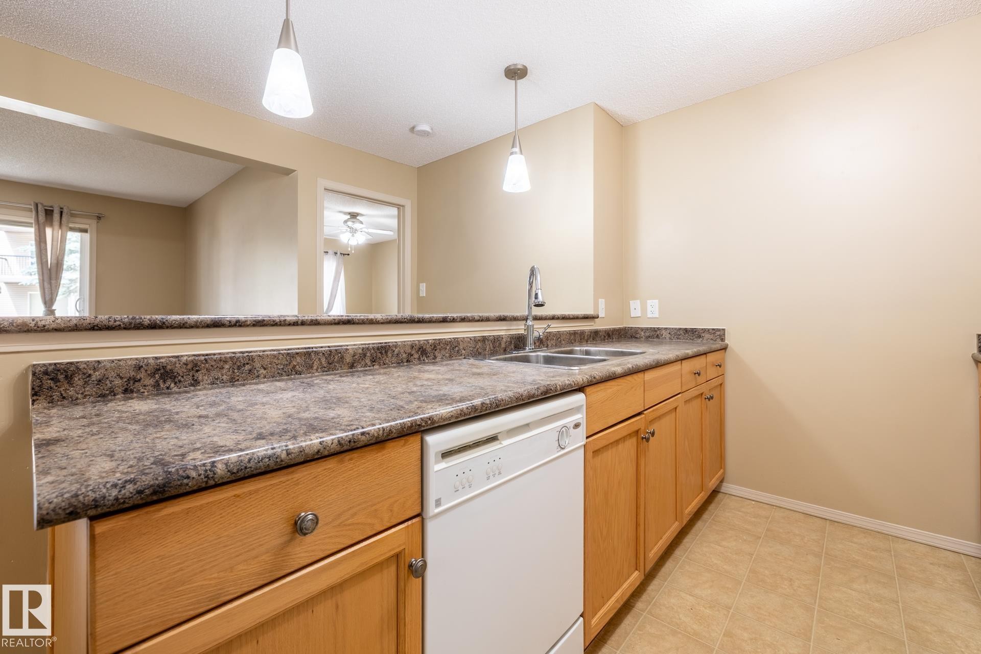 #106 1188 Hyndman Rd Nw, Edmonton, AB - Indoor Photo Showing Kitchen With Double Sink