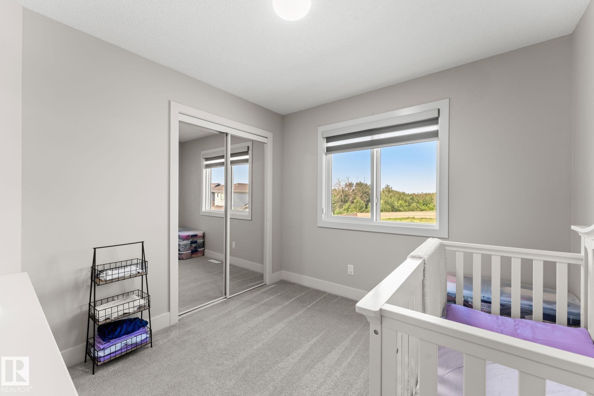 Light gray carpeting complements pale wall finishes - 12383 176 Avenue Nw, Edmonton, AB - Indoor Photo Showing Bathroom