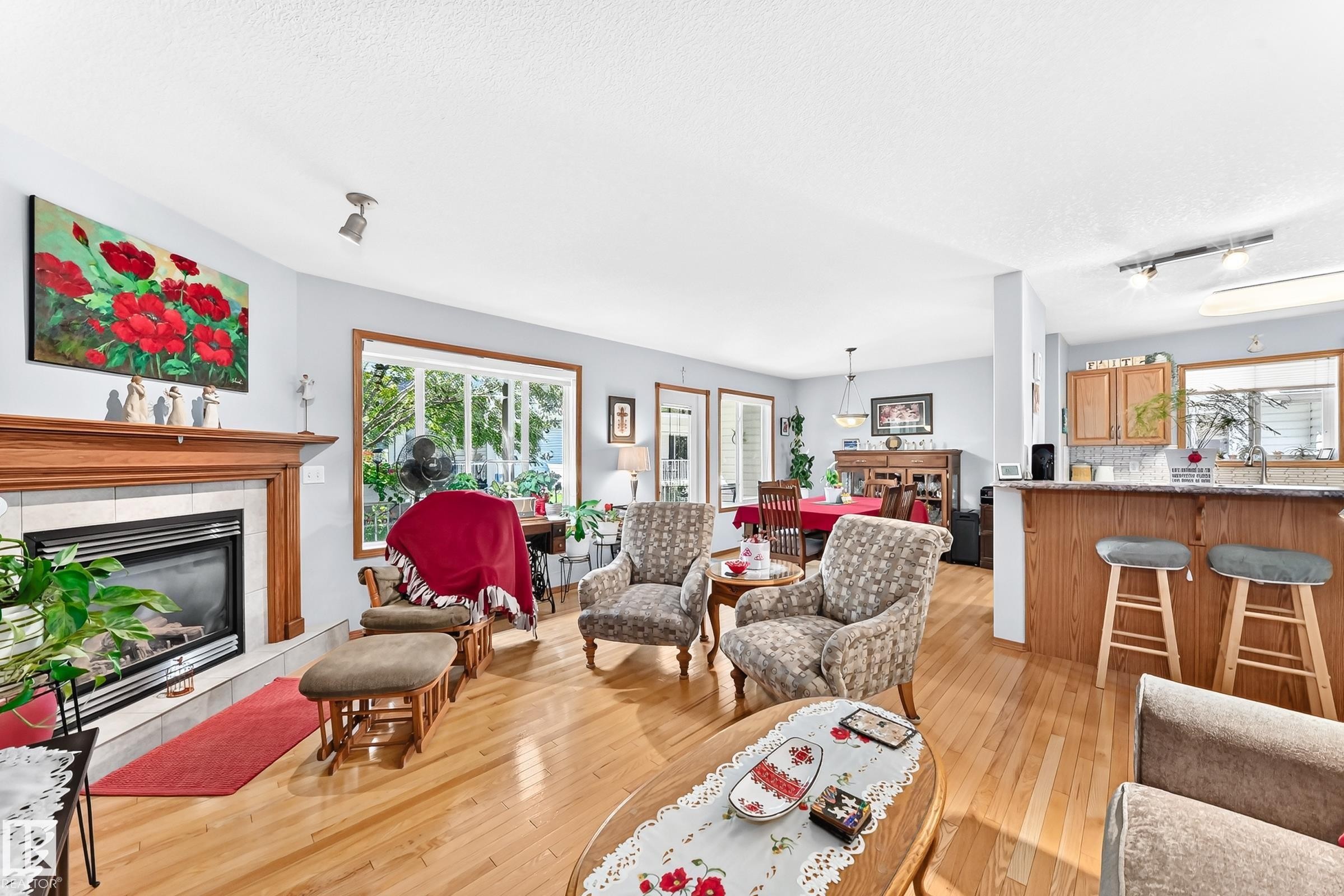 #204 4807 43A Av, Leduc, AB - Indoor Photo Showing Living Room With Fireplace
