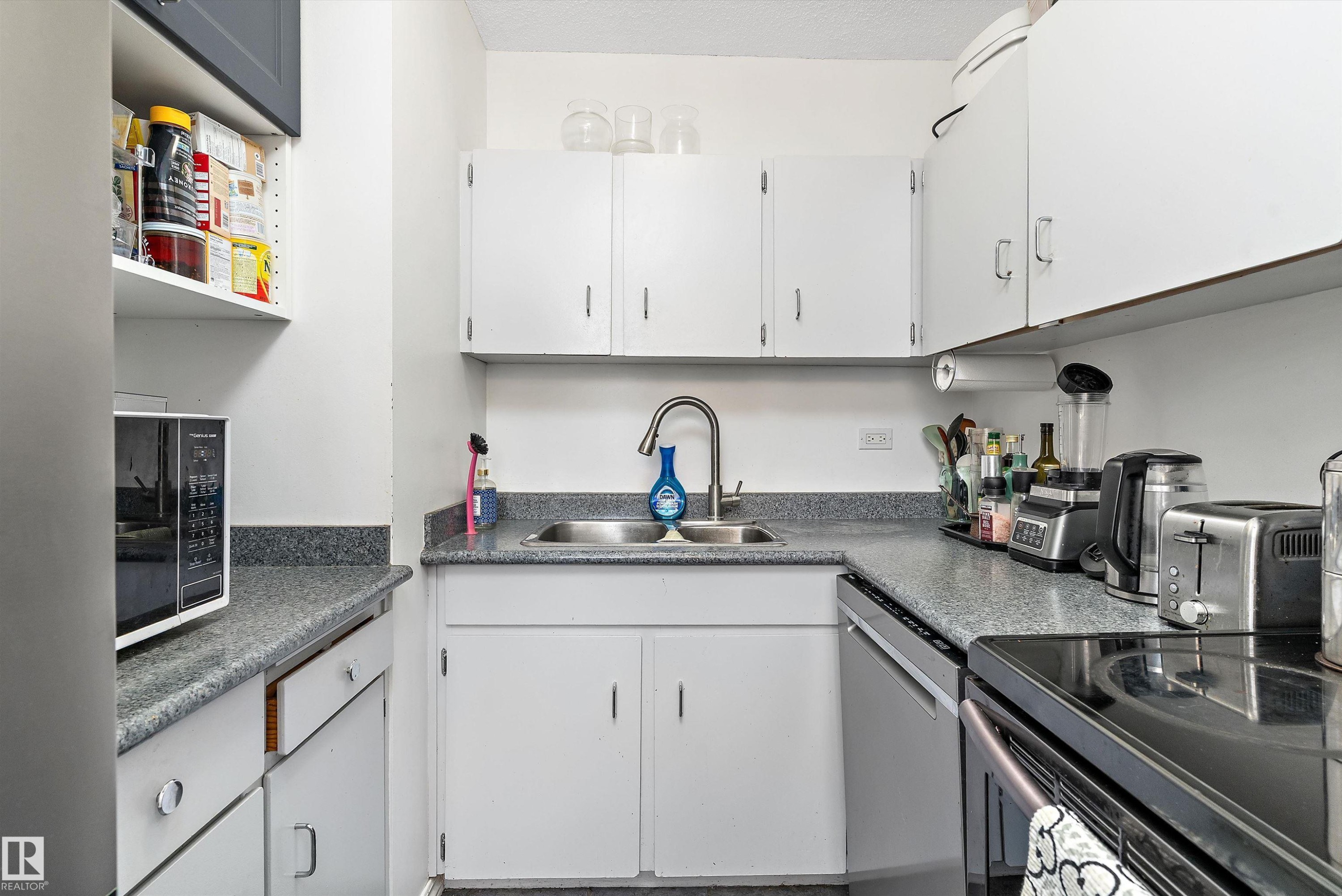 #706 9930 113 St Nw, Edmonton, AB - Indoor Photo Showing Kitchen With Double Sink