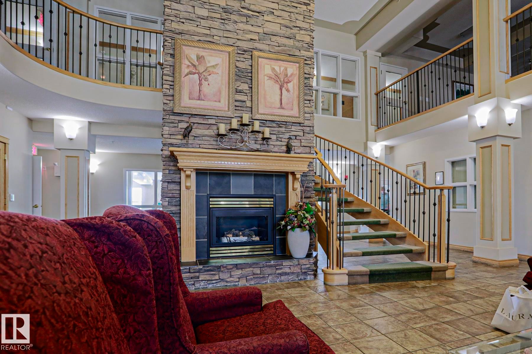 #131 11260 153 Av Nw, Edmonton, AB - Indoor With Fireplace