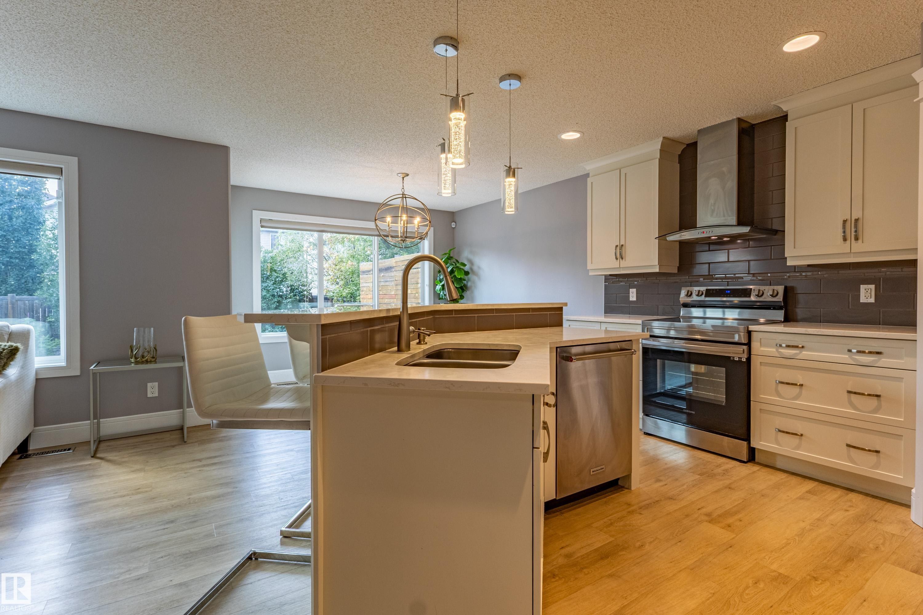 522 174A Street Sw, Edmonton, AB - Indoor Photo Showing Kitchen With Double Sink