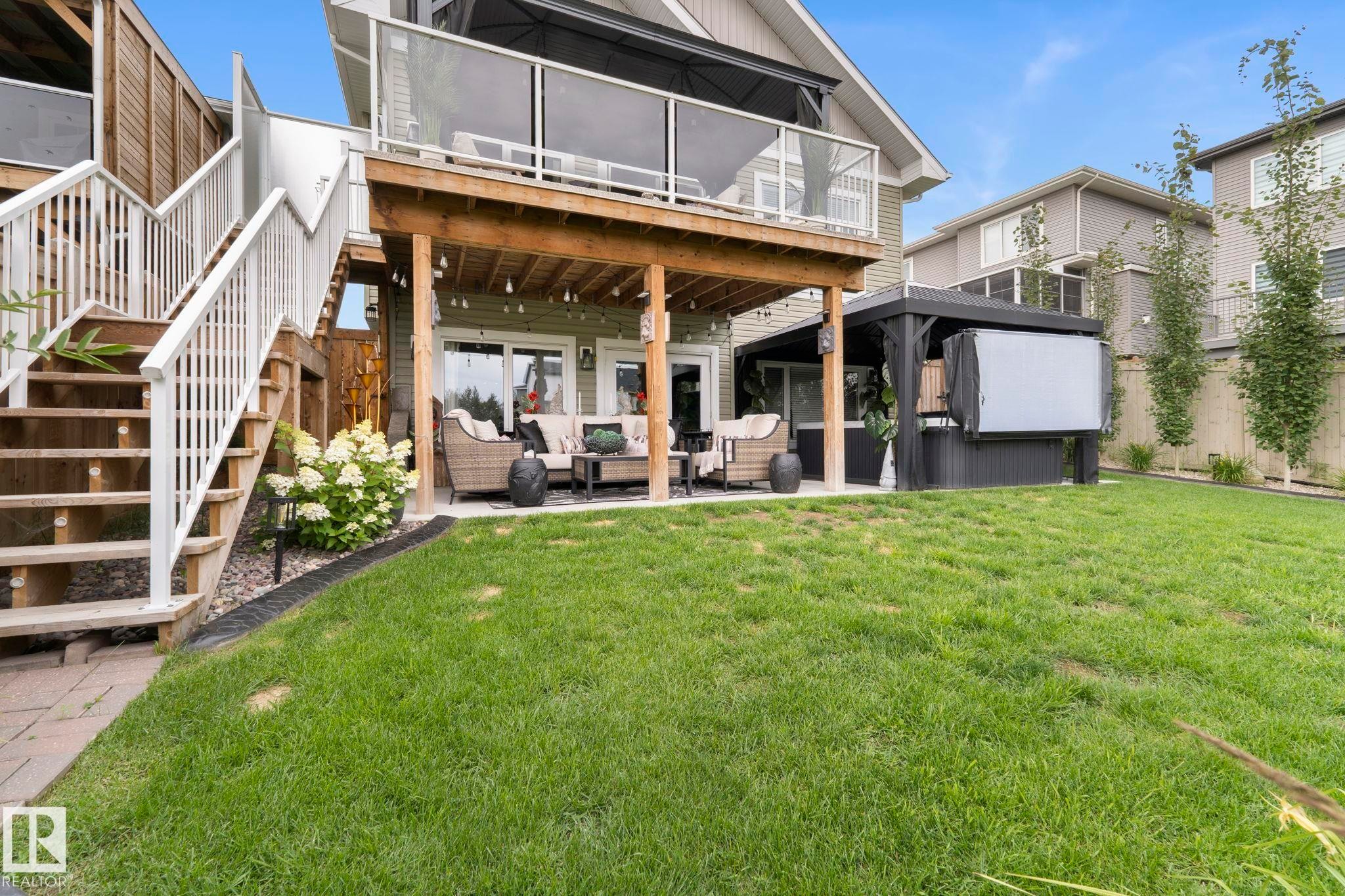 55 Maple Crescent, Gibbons, AB - Outdoor With Deck Patio Veranda
