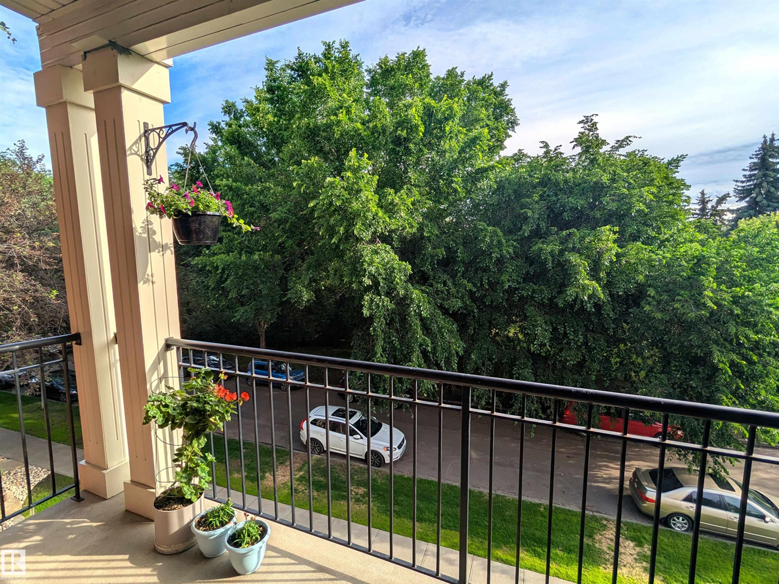 Great views of the tree lined street - #302 9811 96A St Nw, Edmonton, AB - Outdoor With Exterior