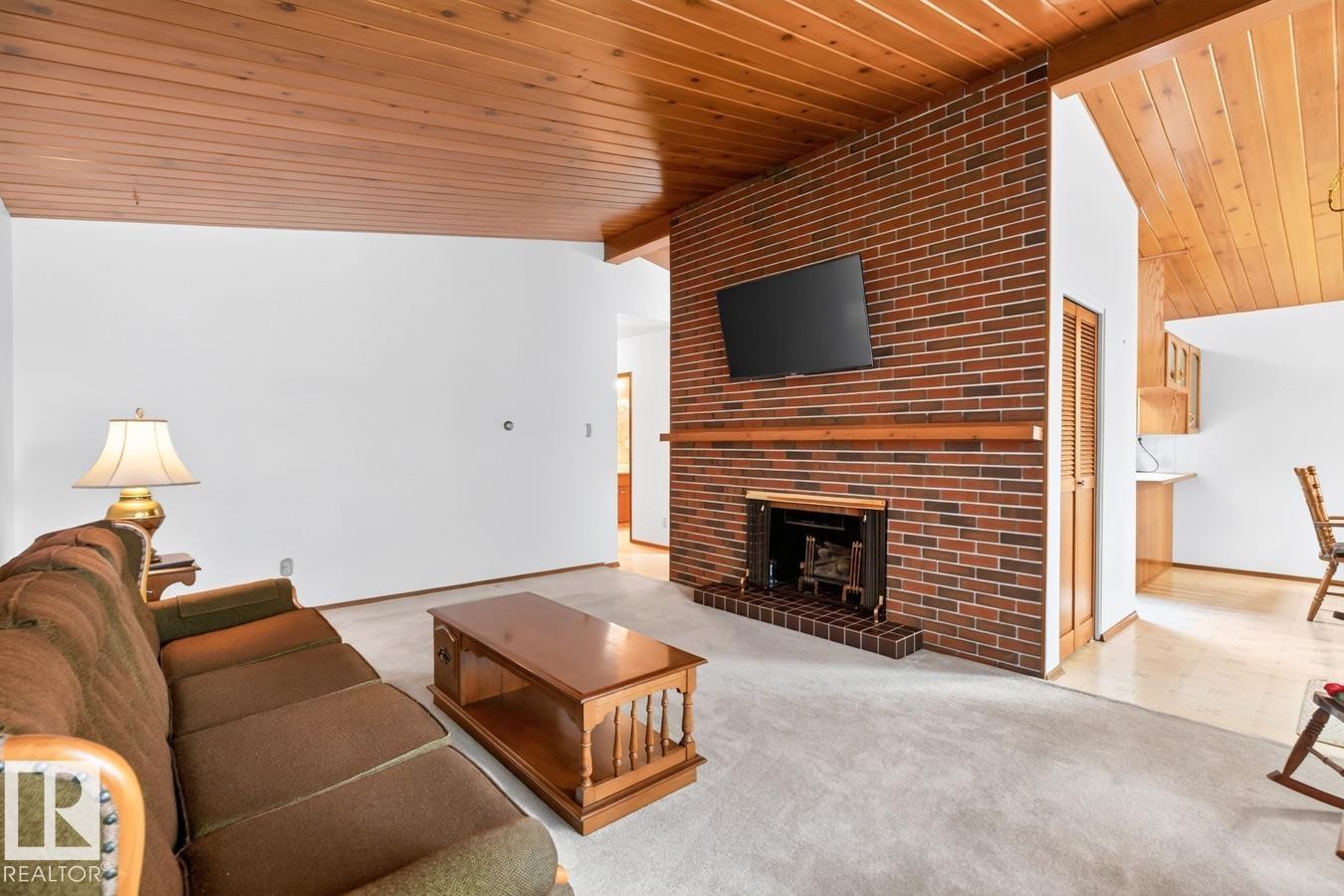 13336 106 Street Nw, Edmonton, AB - Indoor Photo Showing Living Room With Fireplace