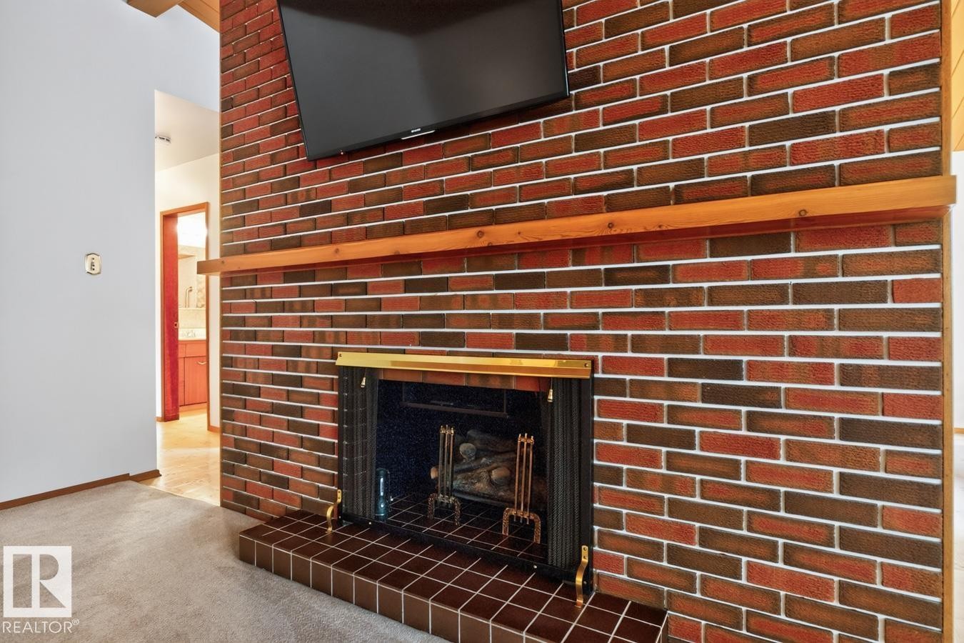 13336 106 Street Nw, Edmonton, AB - Indoor Photo Showing Other Room With Fireplace