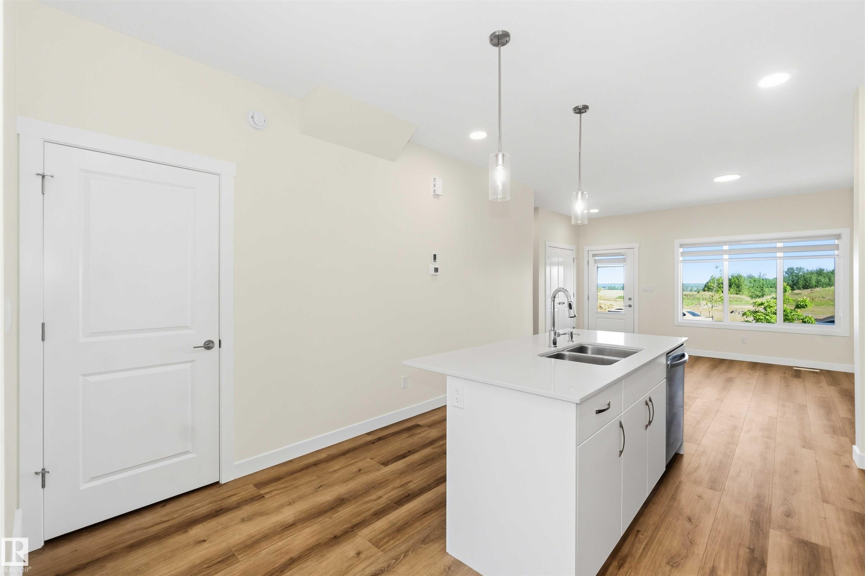4582 Warbler Loop Nw, Edmonton, AB - Indoor Photo Showing Kitchen With Double Sink