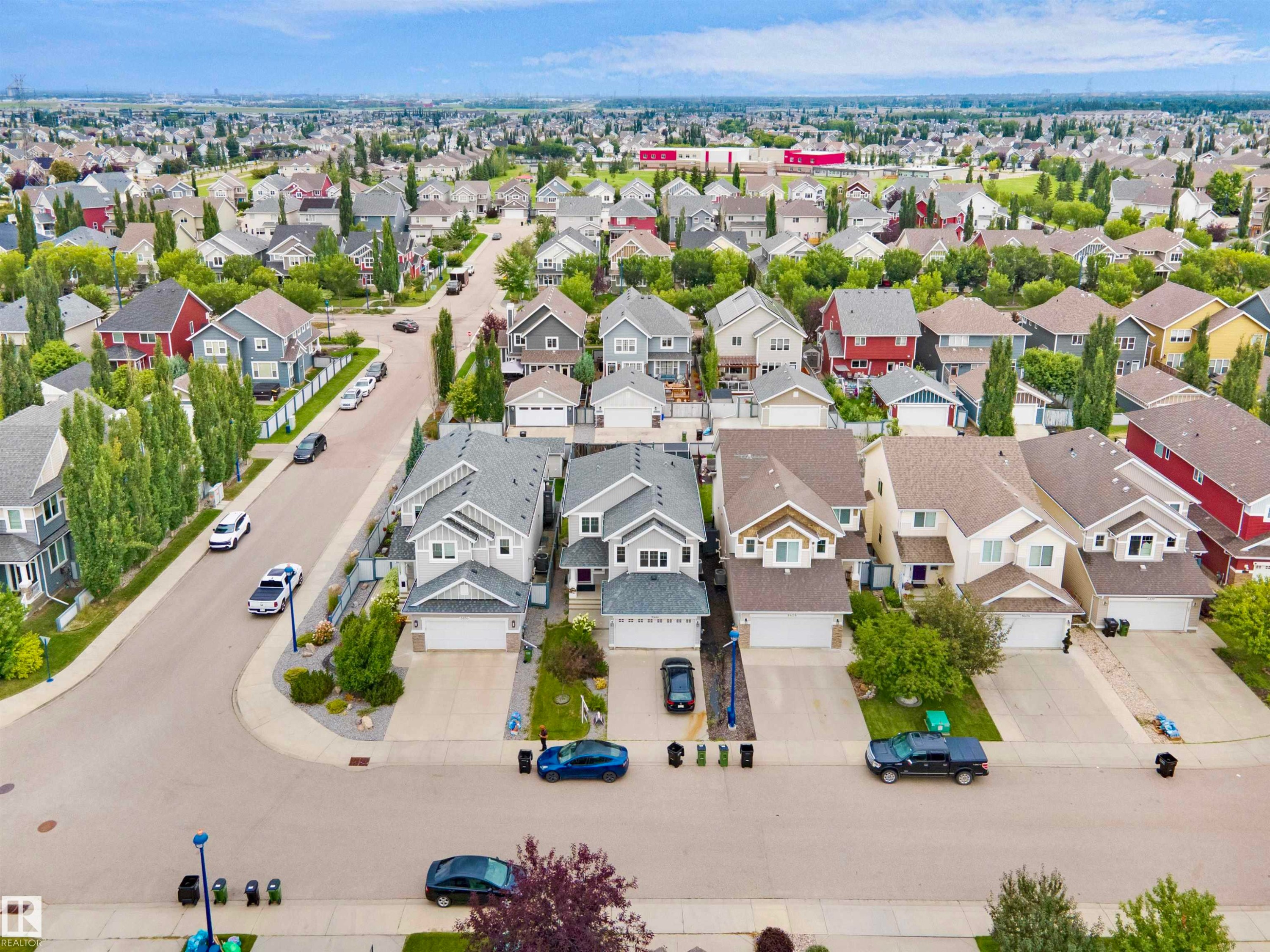 Residential neighborhood with varied architectural styles and mature landscaping - 8432 18 Avenue Sw, Edmonton, AB - Outdoor With View