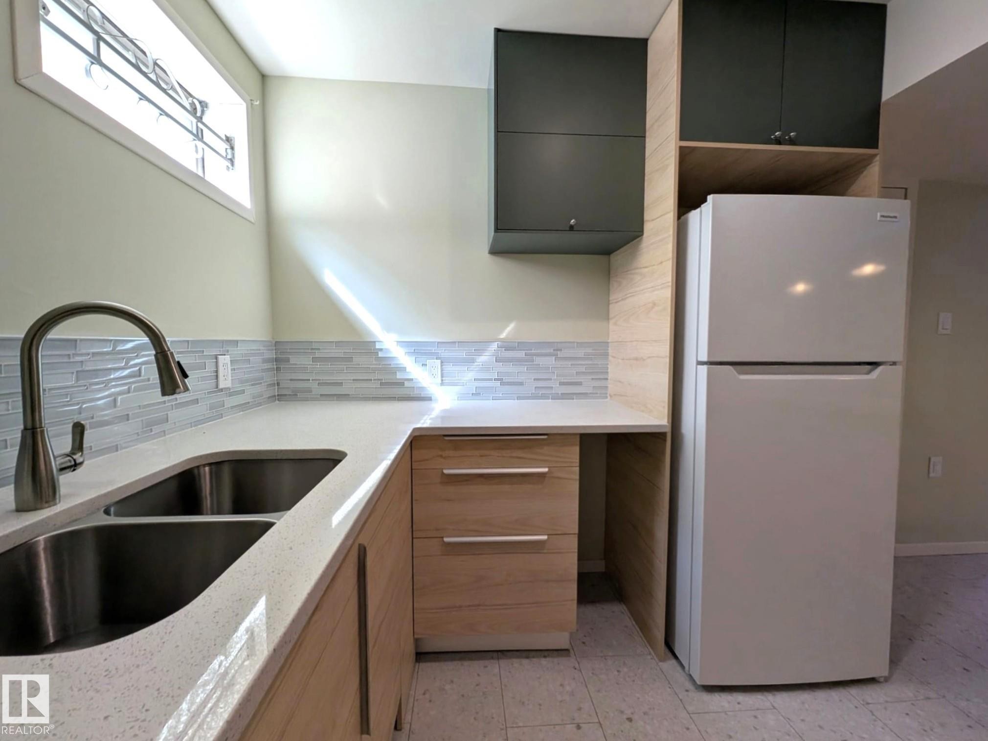 9523 134 Avenue Nw, Edmonton, AB - Indoor Photo Showing Kitchen With Double Sink