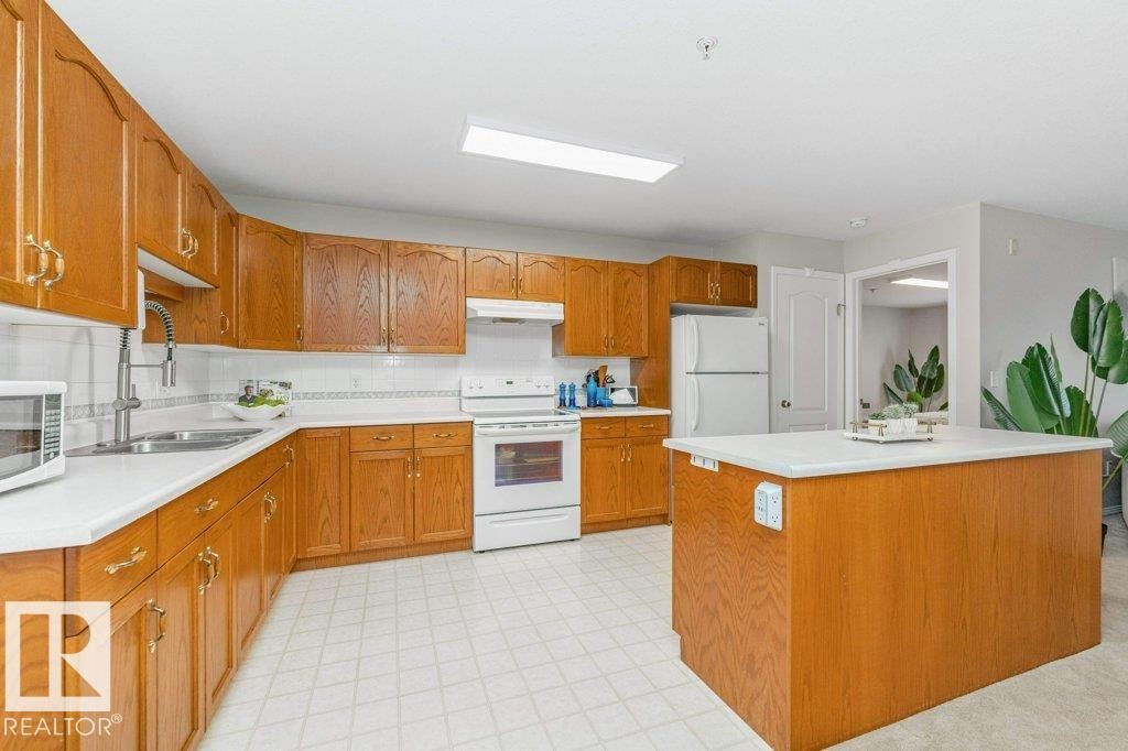 #208 10421 42 Av Nw, Edmonton, AB - Indoor Photo Showing Kitchen With Double Sink