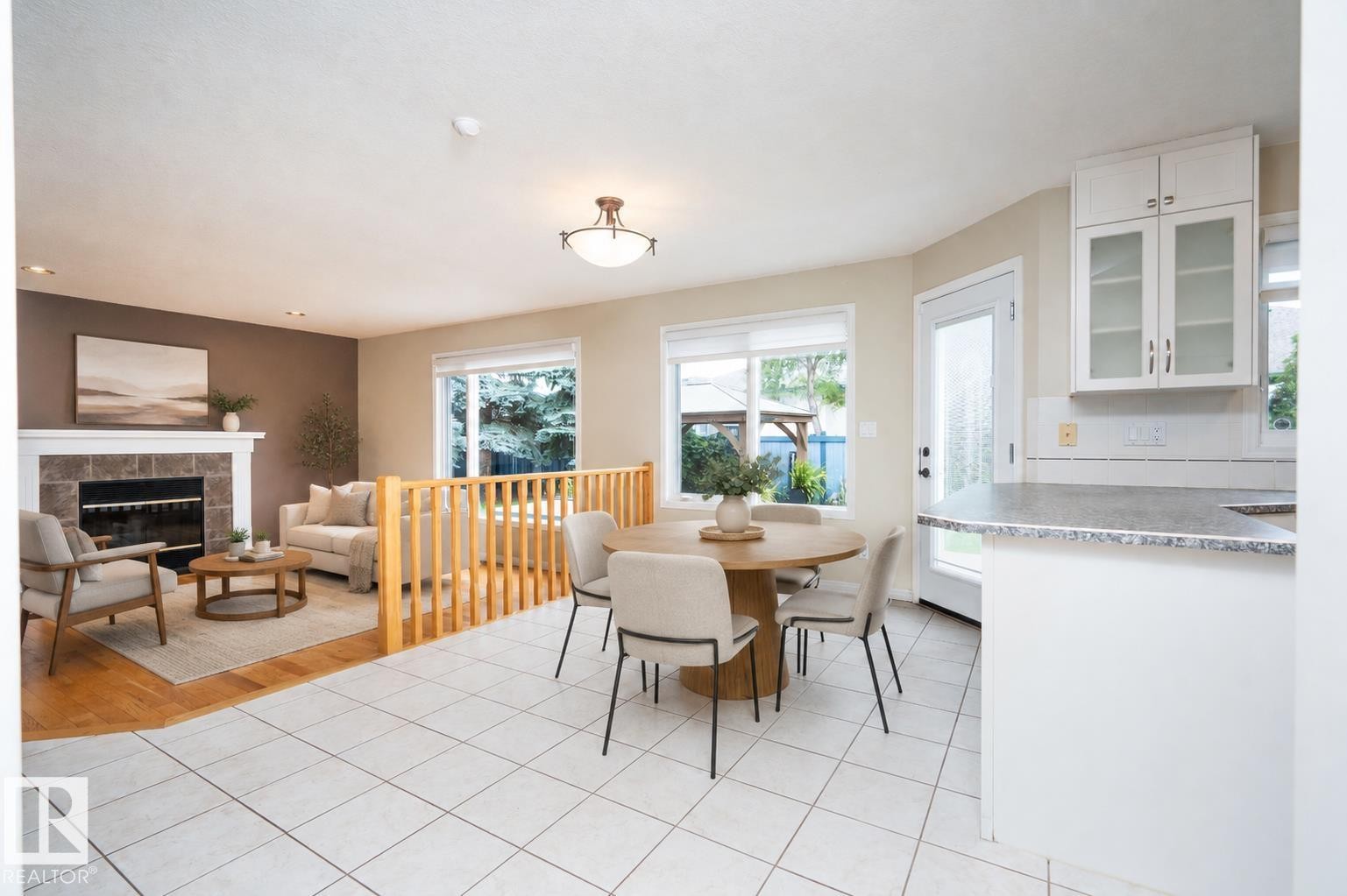 3811 44 Street Nw, Edmonton, AB - Indoor Photo Showing Dining Room With Fireplace