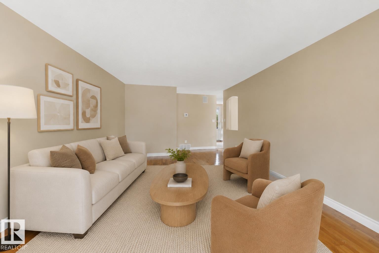 **VIRTUALLY STAGED** - 4139 122 Street Nw, Edmonton, AB - Indoor Photo Showing Living Room