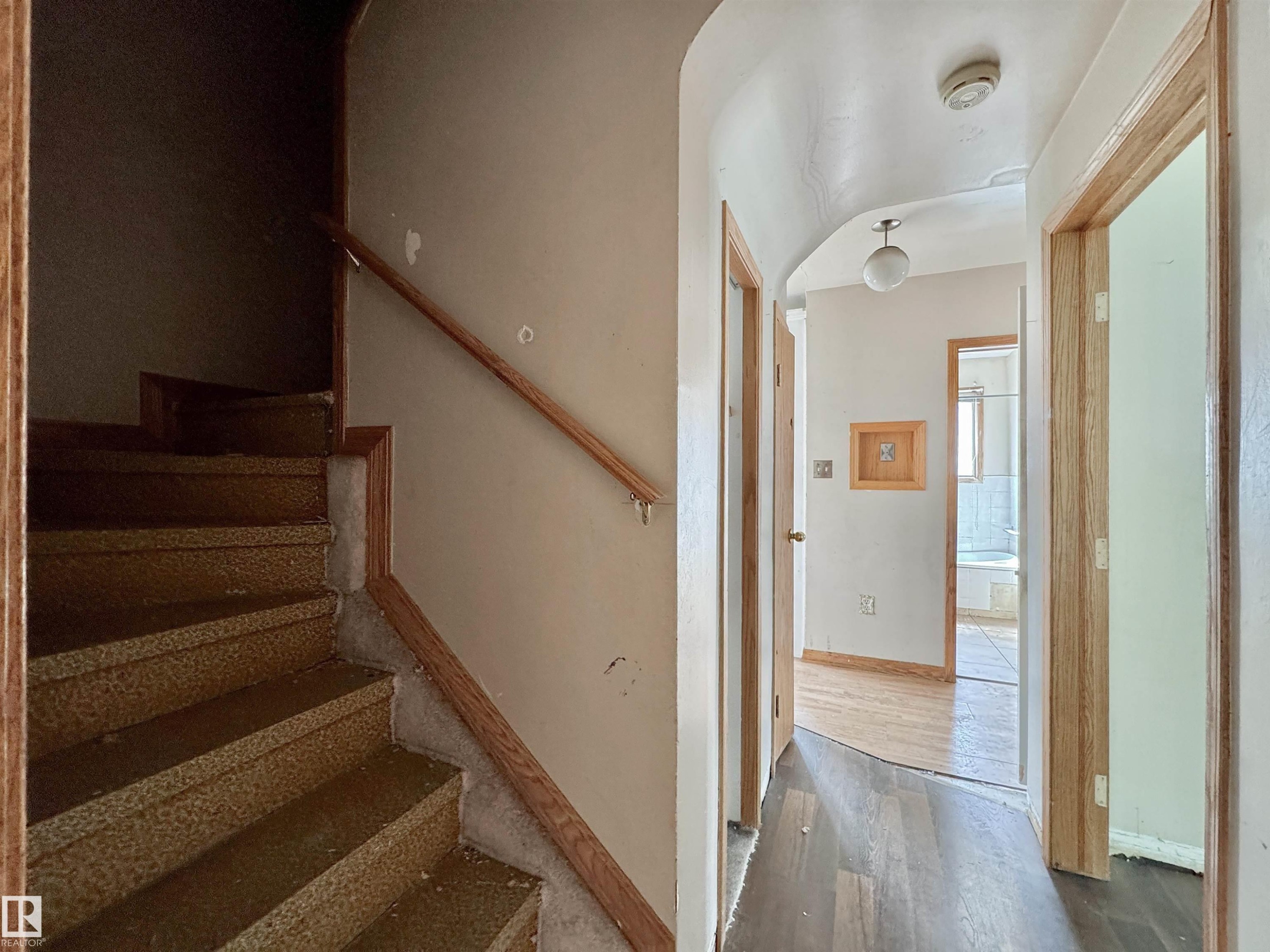 Staircase to Upper Two Bedrooms - 6209 106 Street Nw, Edmonton, AB - Indoor Photo Showing Other Room