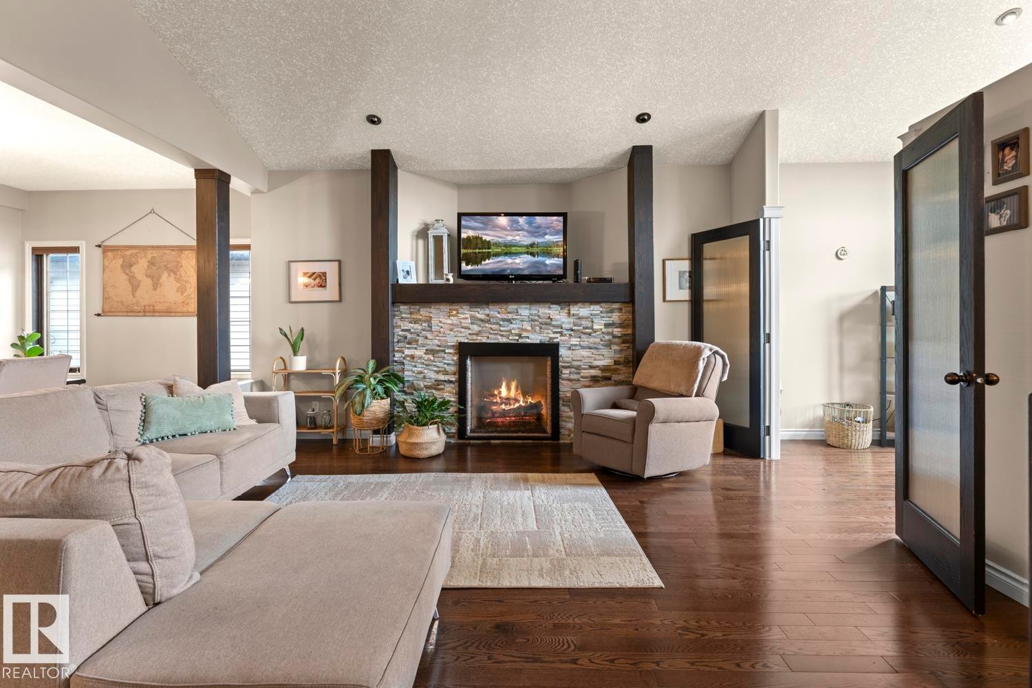 2303 2 Avenue, Cold Lake, AB - Indoor Photo Showing Living Room With Fireplace