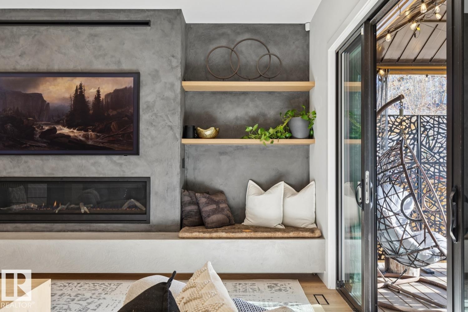 10214 125 Street Nw, Edmonton, AB - Indoor With Fireplace