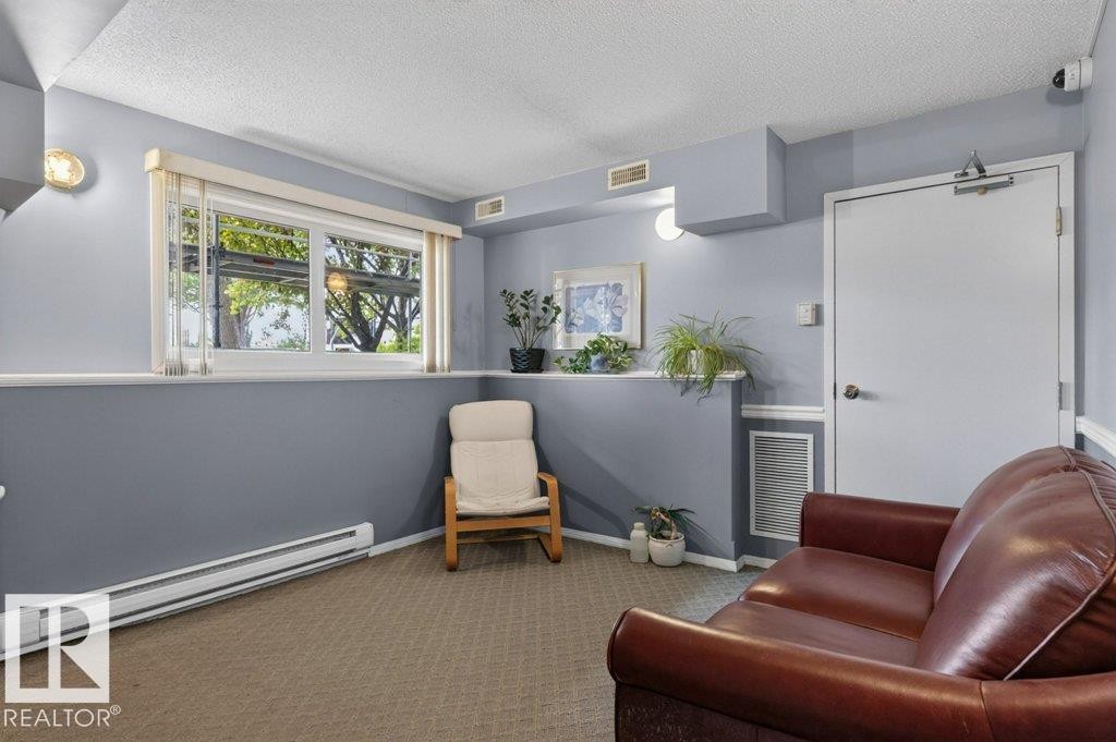Wall-to-wall carpeting with baseboard heating - #201 10528 77 Av Nw, Edmonton, AB - Indoor