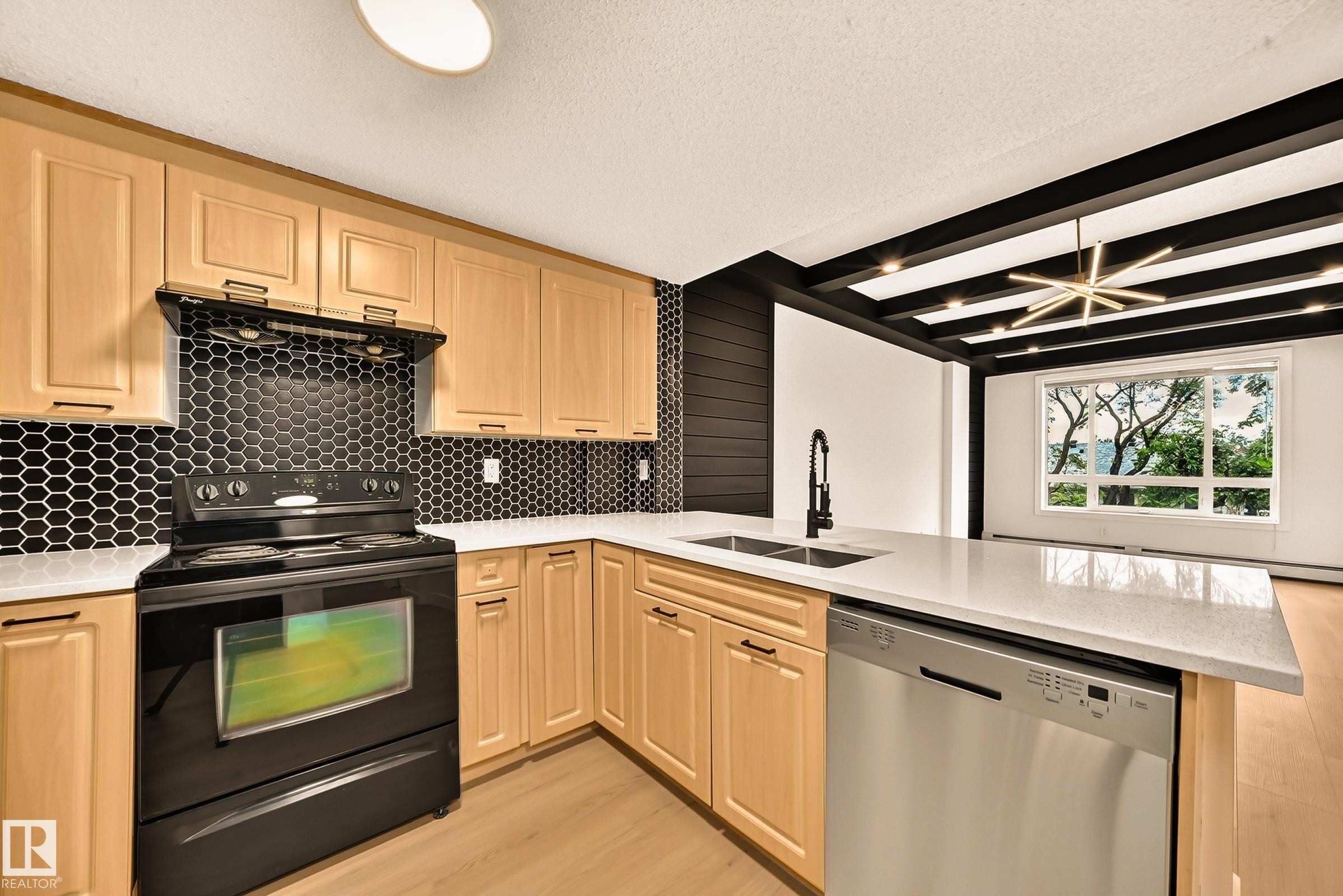 #323 6315 135 Av Nw, Edmonton, AB - Indoor Photo Showing Kitchen With Double Sink